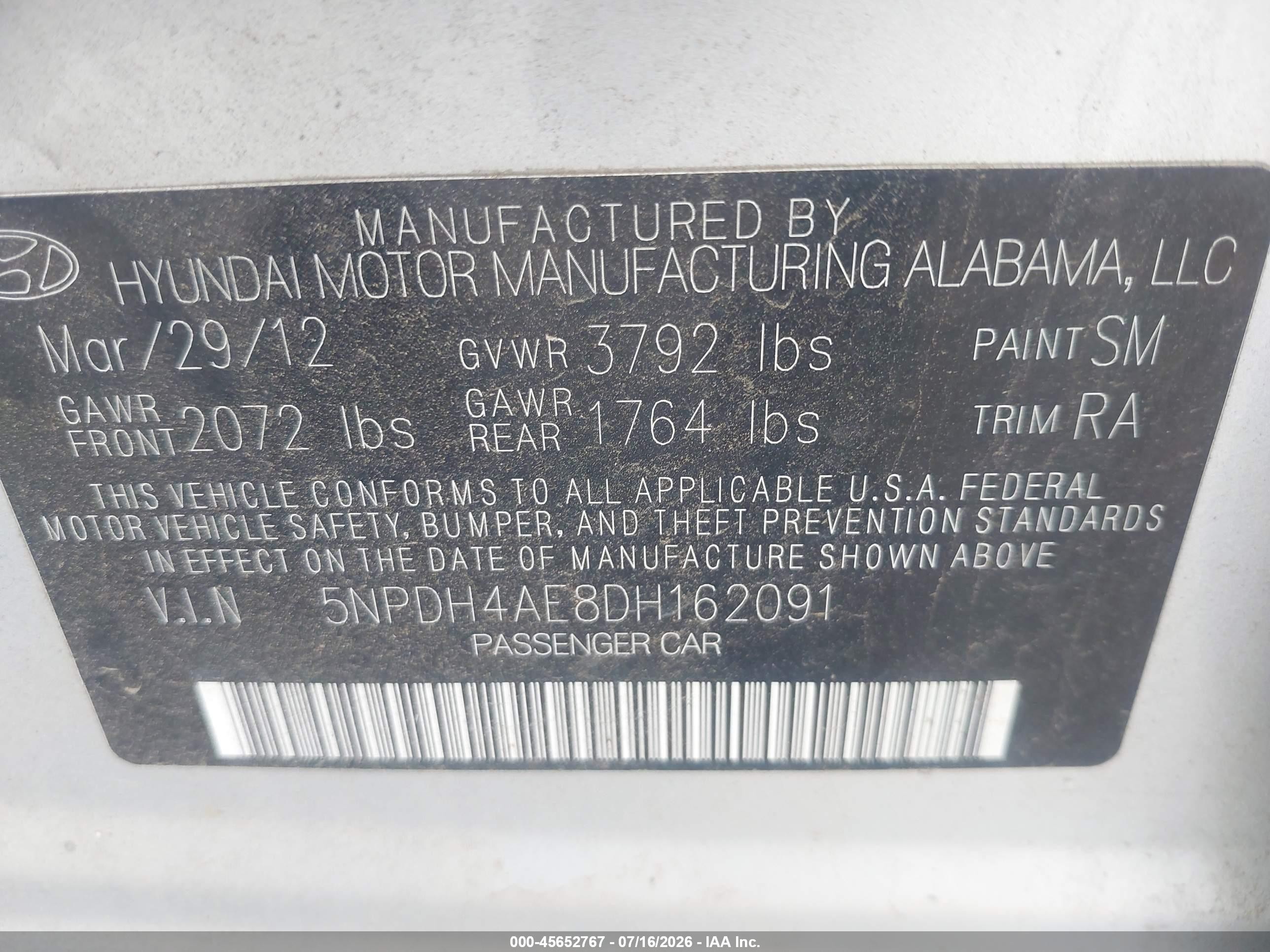 2013 Hyundai Elantra Gls Silver vin: 5NPDH4AE8DH162091