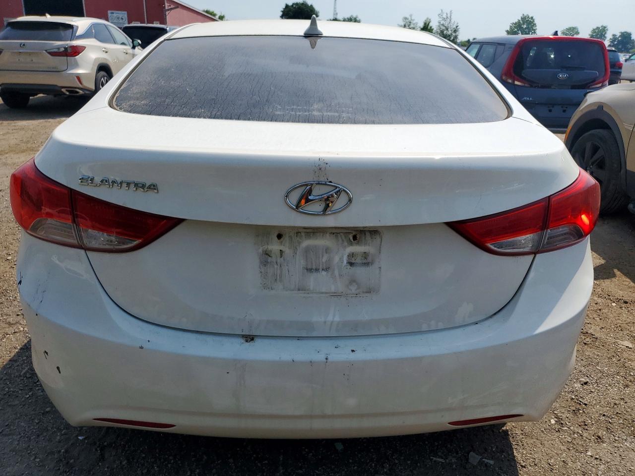 2013 Hyundai Elantra Gls White vin: 5NPDH4AE8DH166478
