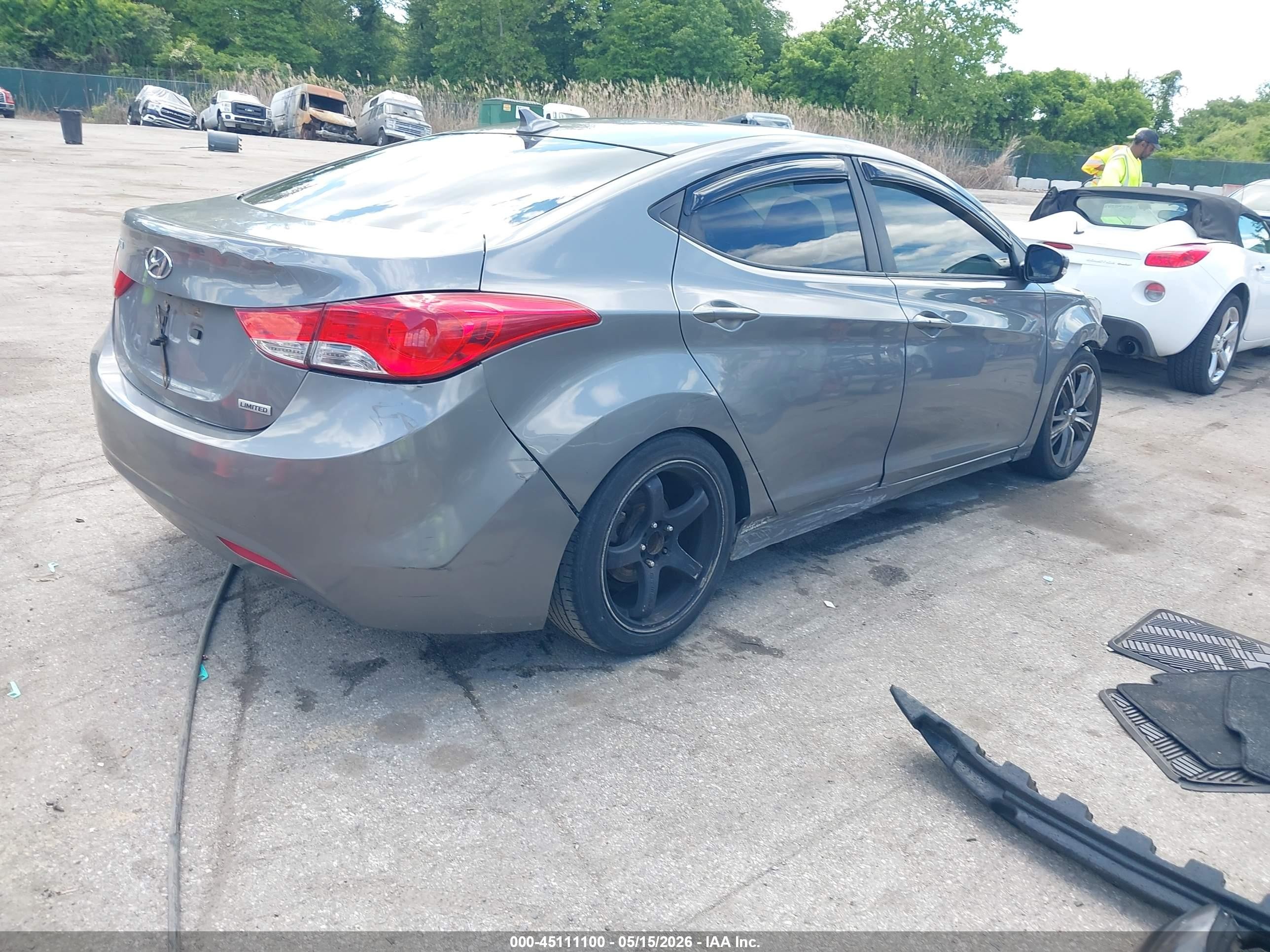 2013 Hyundai Elantra Limited Серый vin: 5NPDH4AE8DH172779