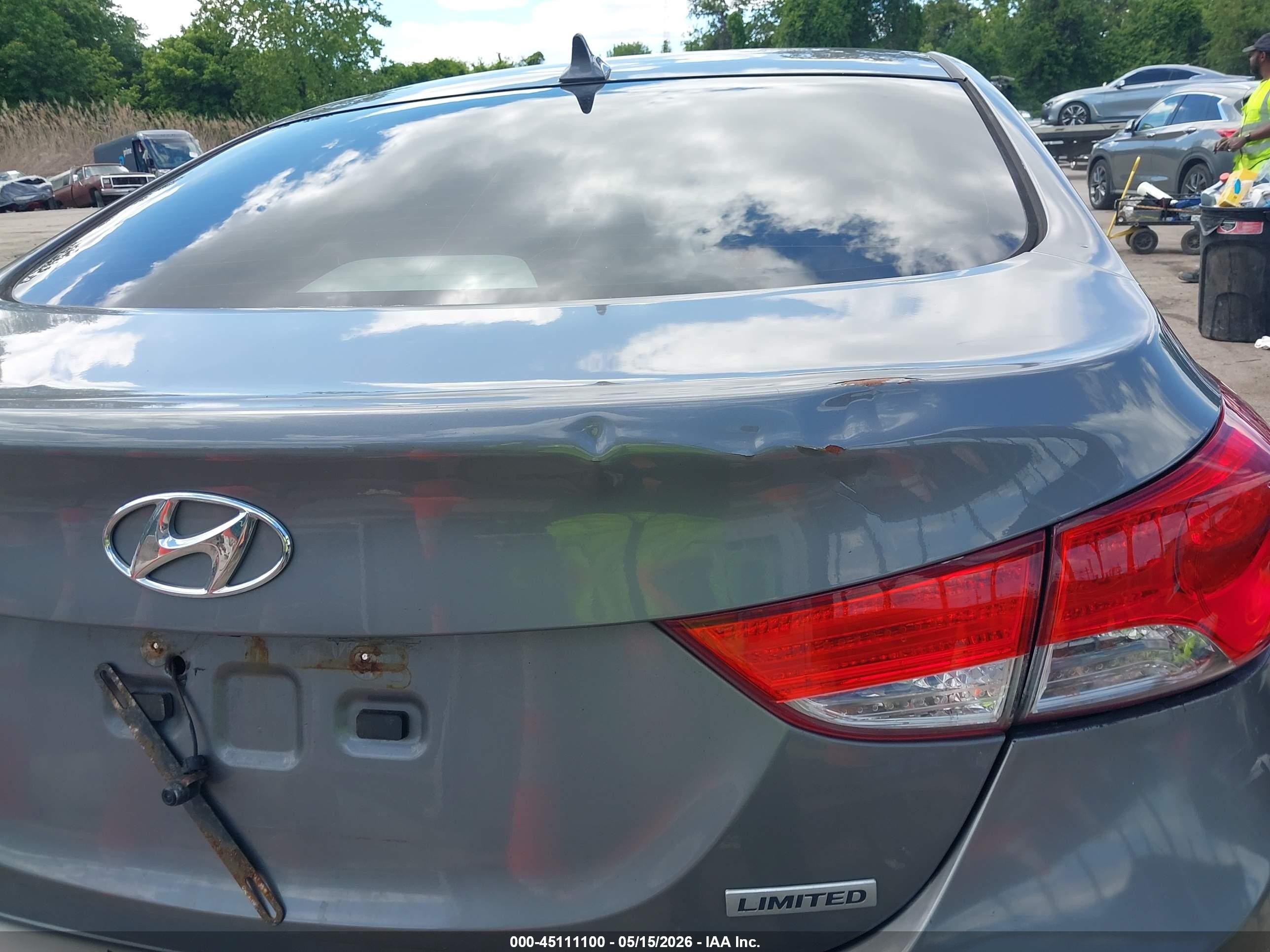 2013 Hyundai Elantra Limited Серый vin: 5NPDH4AE8DH172779