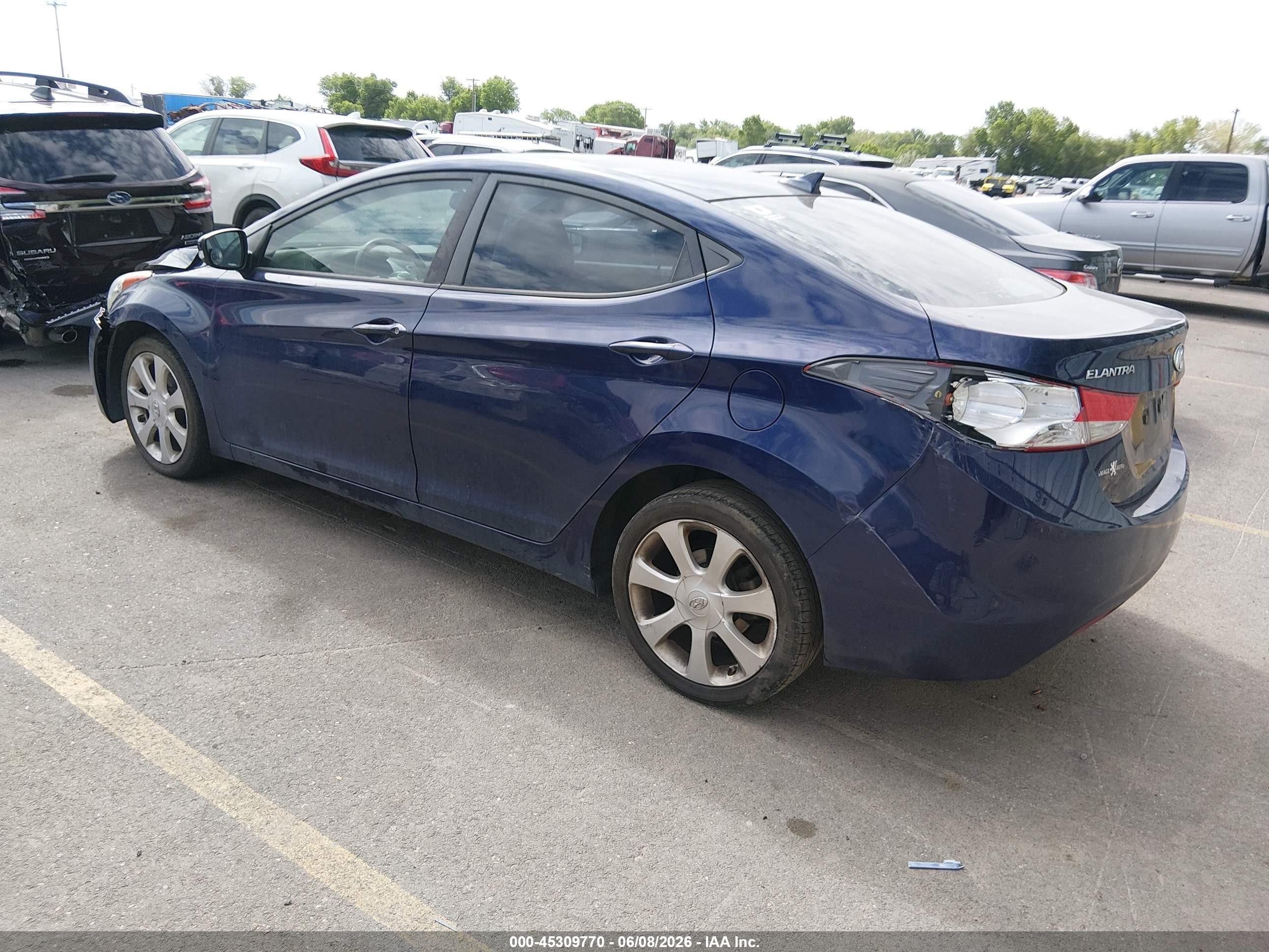 2013 Hyundai Elantra Limited Blue vin: 5NPDH4AE8DH179957