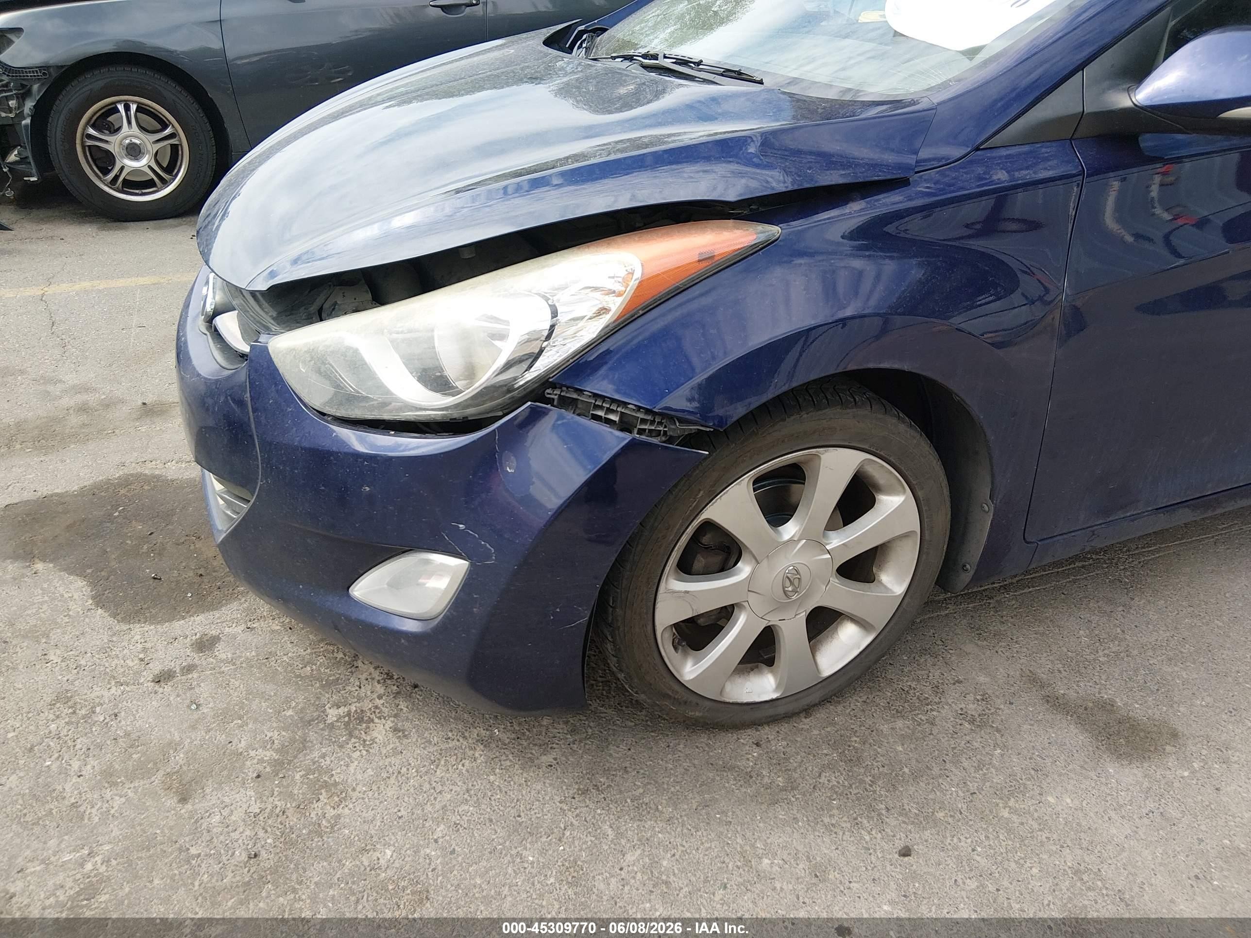 2013 Hyundai Elantra Limited Blue vin: 5NPDH4AE8DH179957