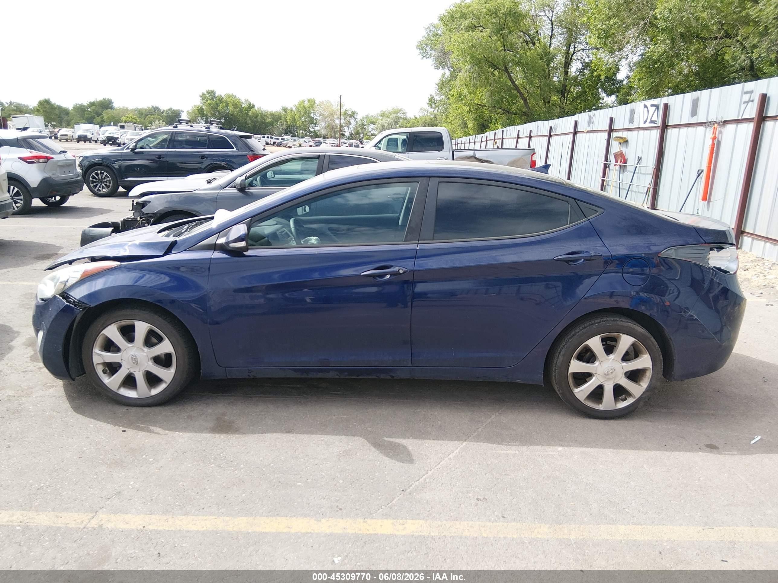 2013 Hyundai Elantra Limited Blue vin: 5NPDH4AE8DH179957