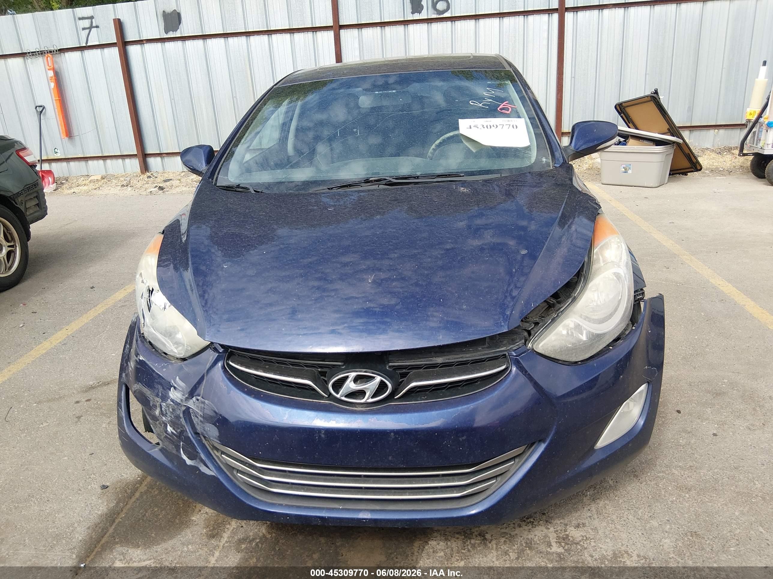 2013 Hyundai Elantra Limited Blue vin: 5NPDH4AE8DH179957