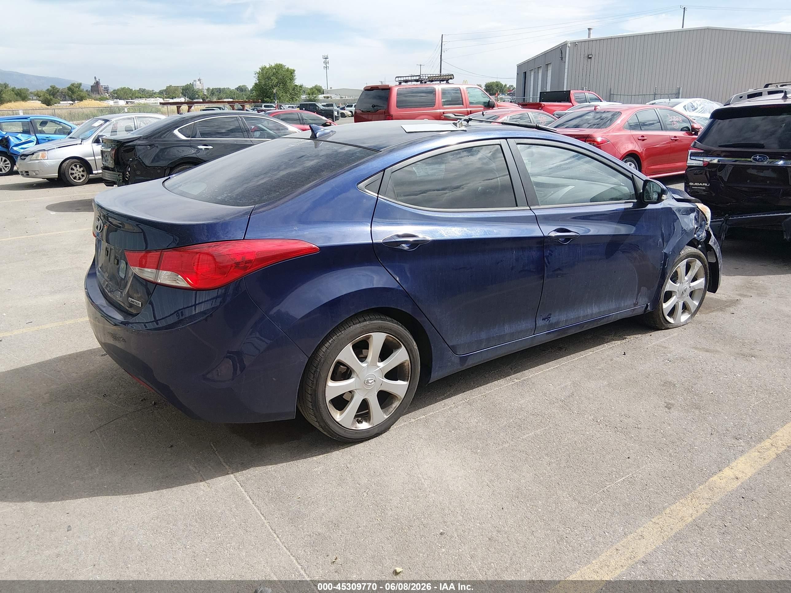 2013 Hyundai Elantra Limited Blue vin: 5NPDH4AE8DH179957