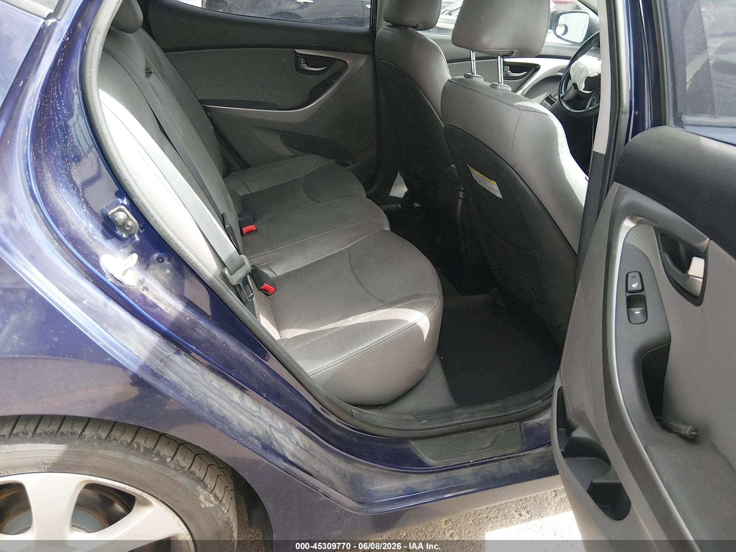 2013 Hyundai Elantra Limited Blue vin: 5NPDH4AE8DH179957