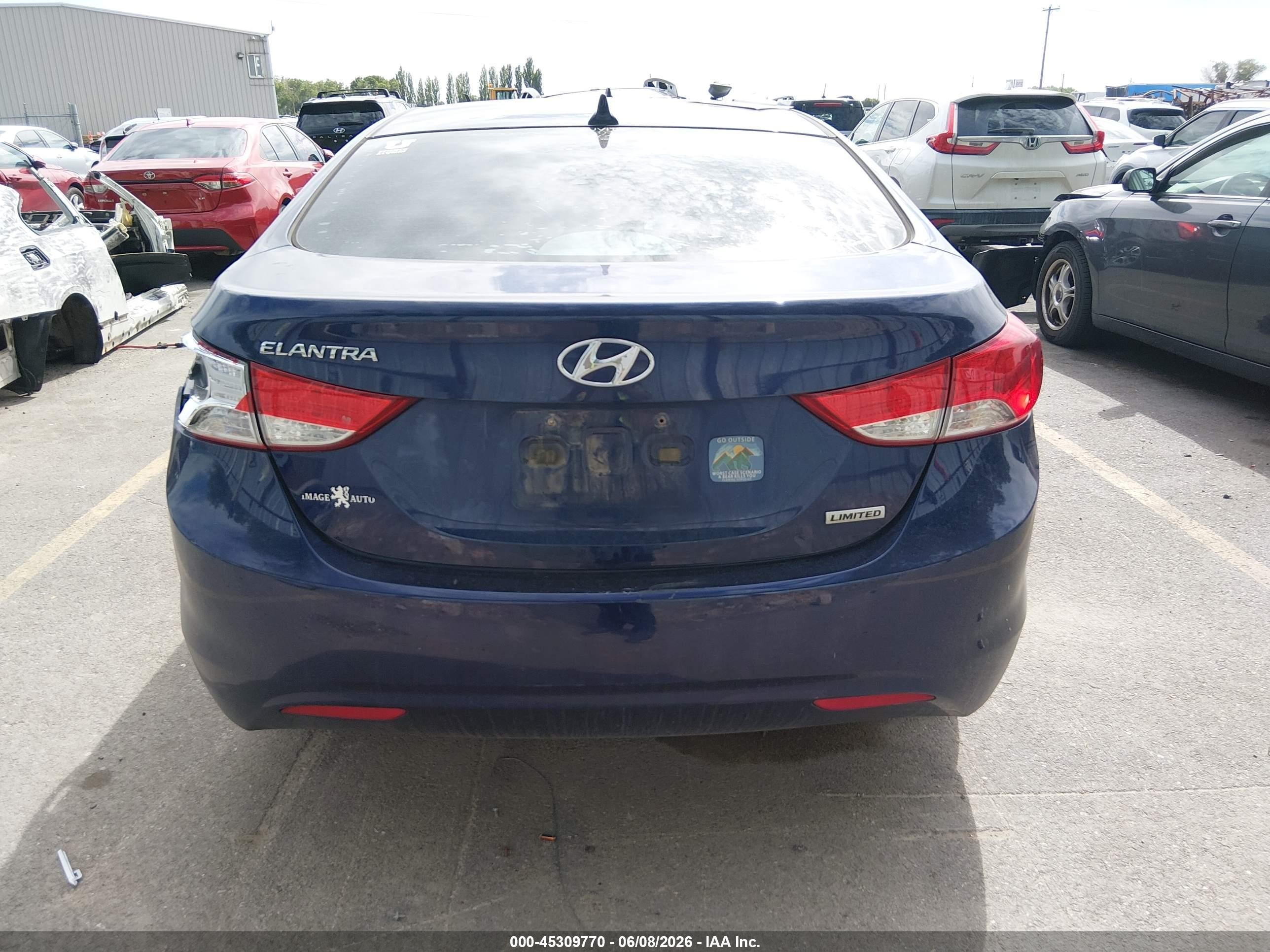 2013 Hyundai Elantra Limited Blue vin: 5NPDH4AE8DH179957