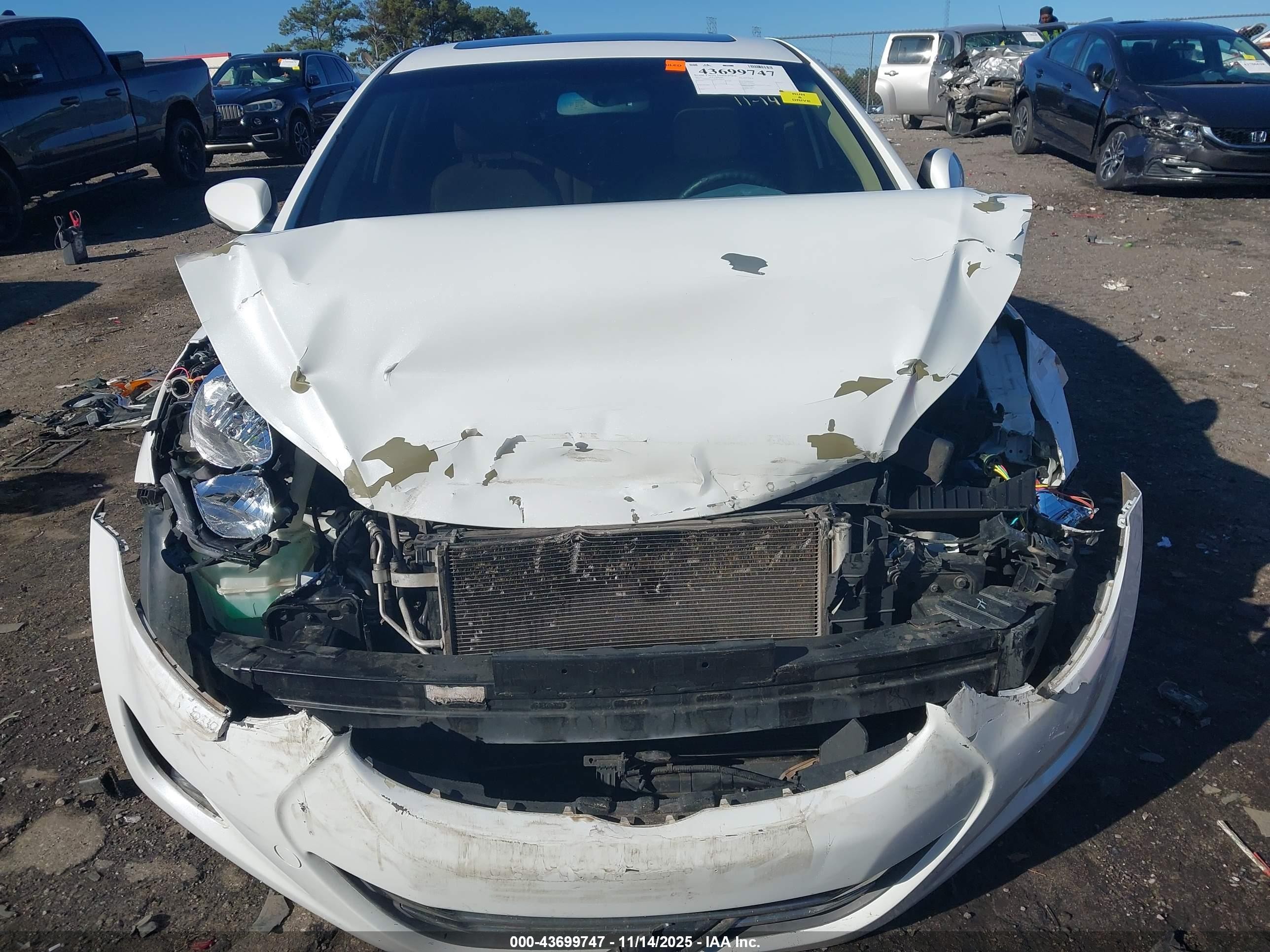 2013 Hyundai Elantra Limited White vin: 5NPDH4AE8DH184415