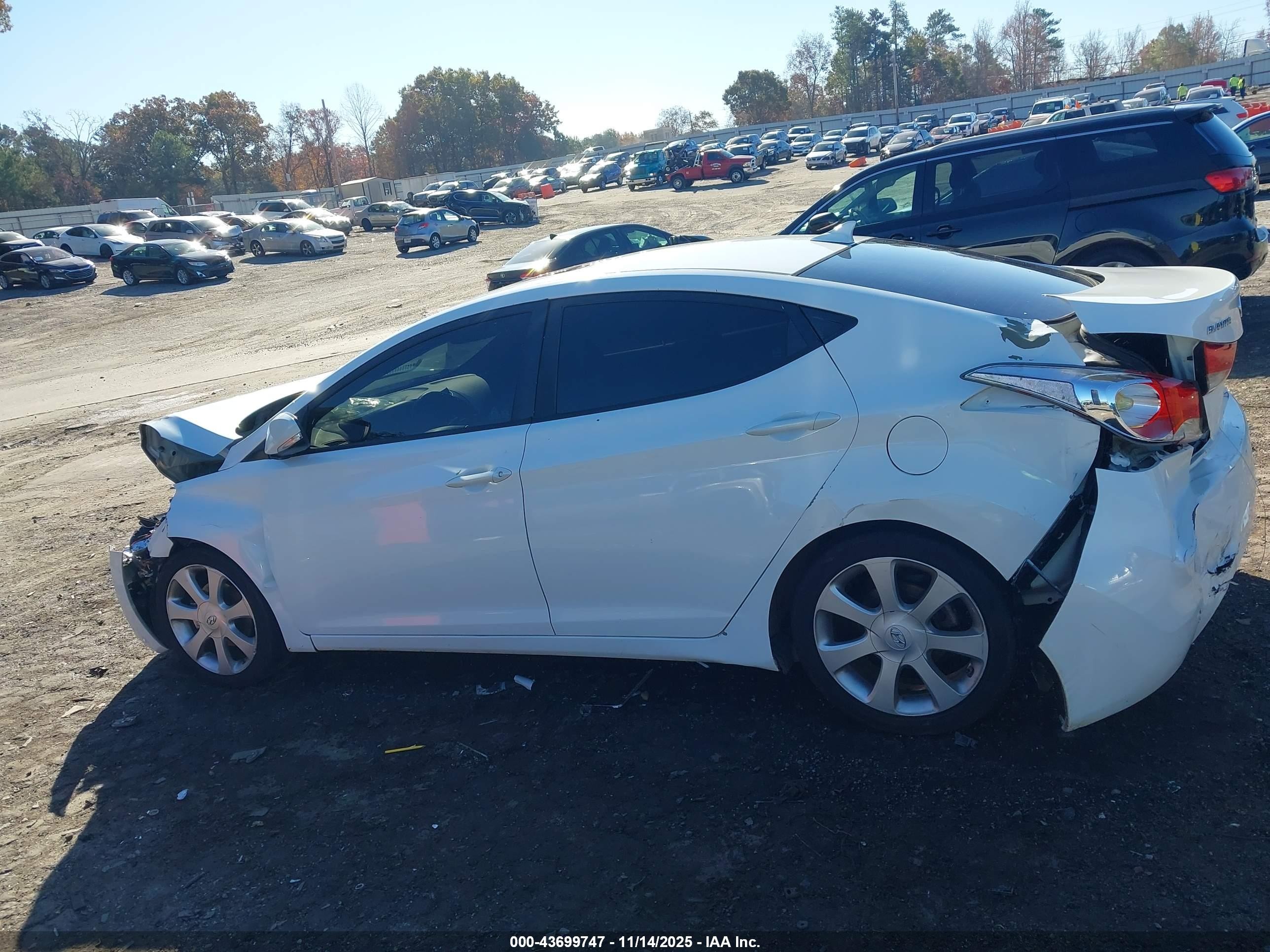 2013 Hyundai Elantra Limited White vin: 5NPDH4AE8DH184415