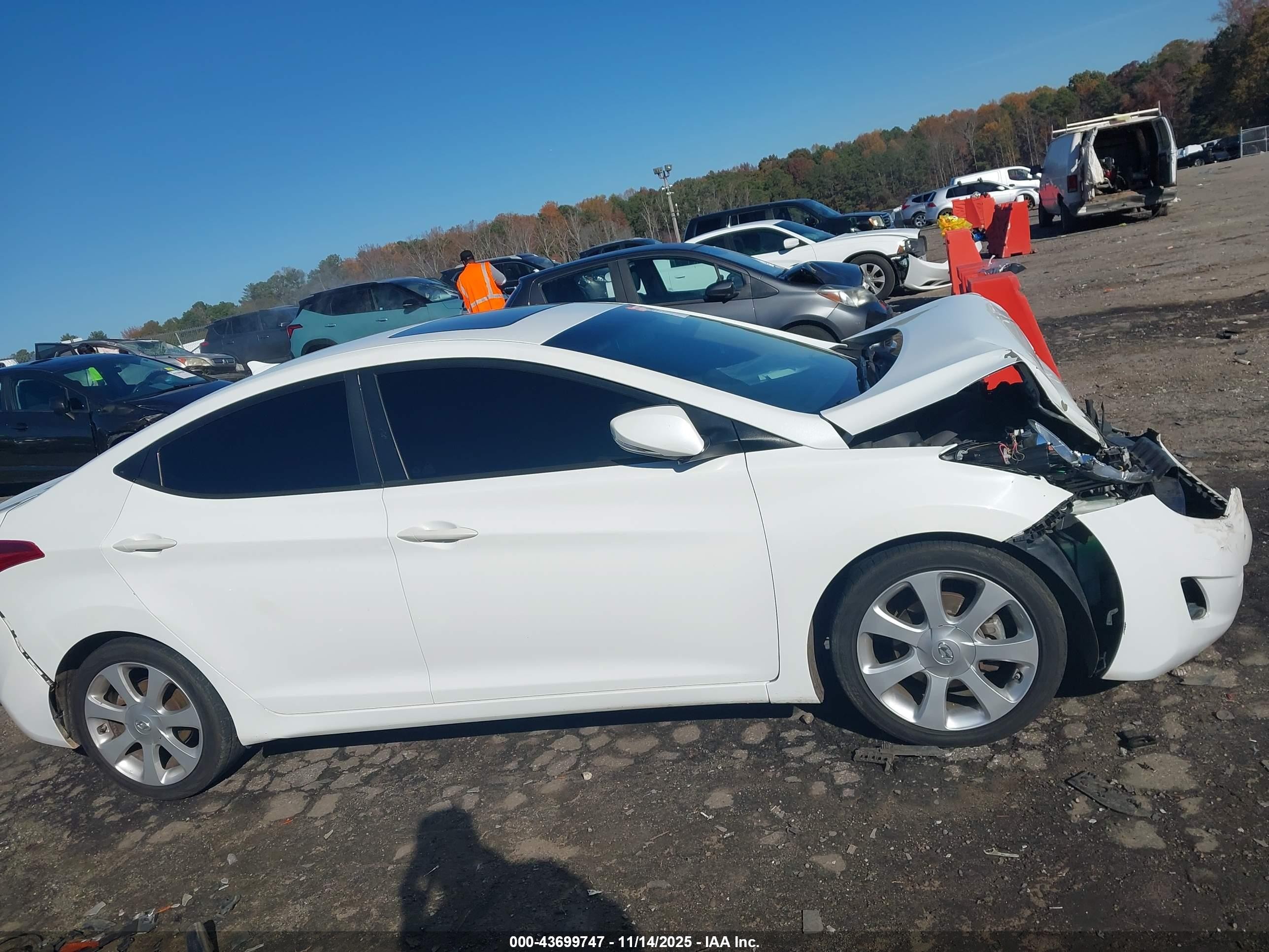 2013 Hyundai Elantra Limited White vin: 5NPDH4AE8DH184415