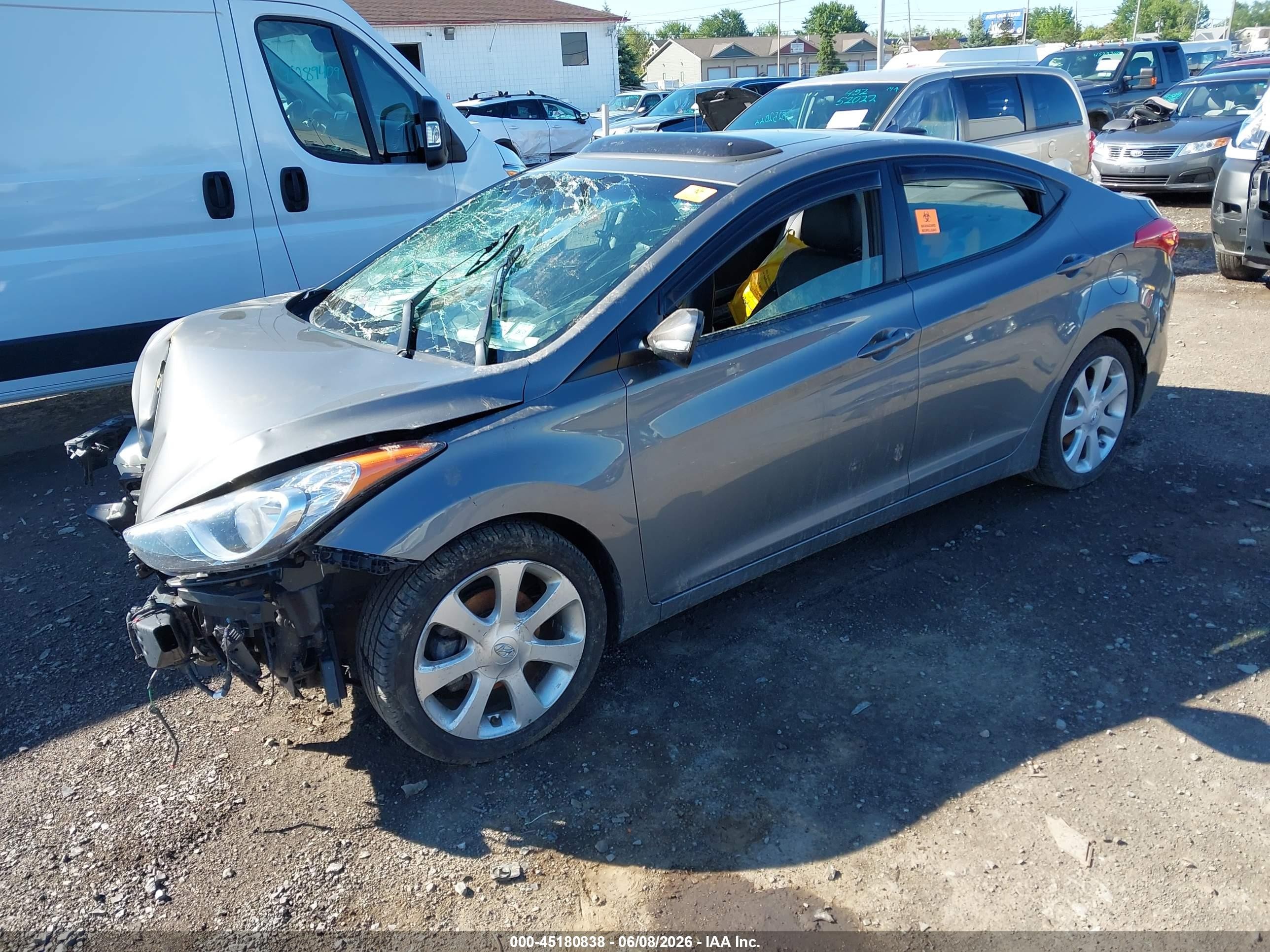 2013 Hyundai Elantra Limited Gray vin: 5NPDH4AE8DH196936
