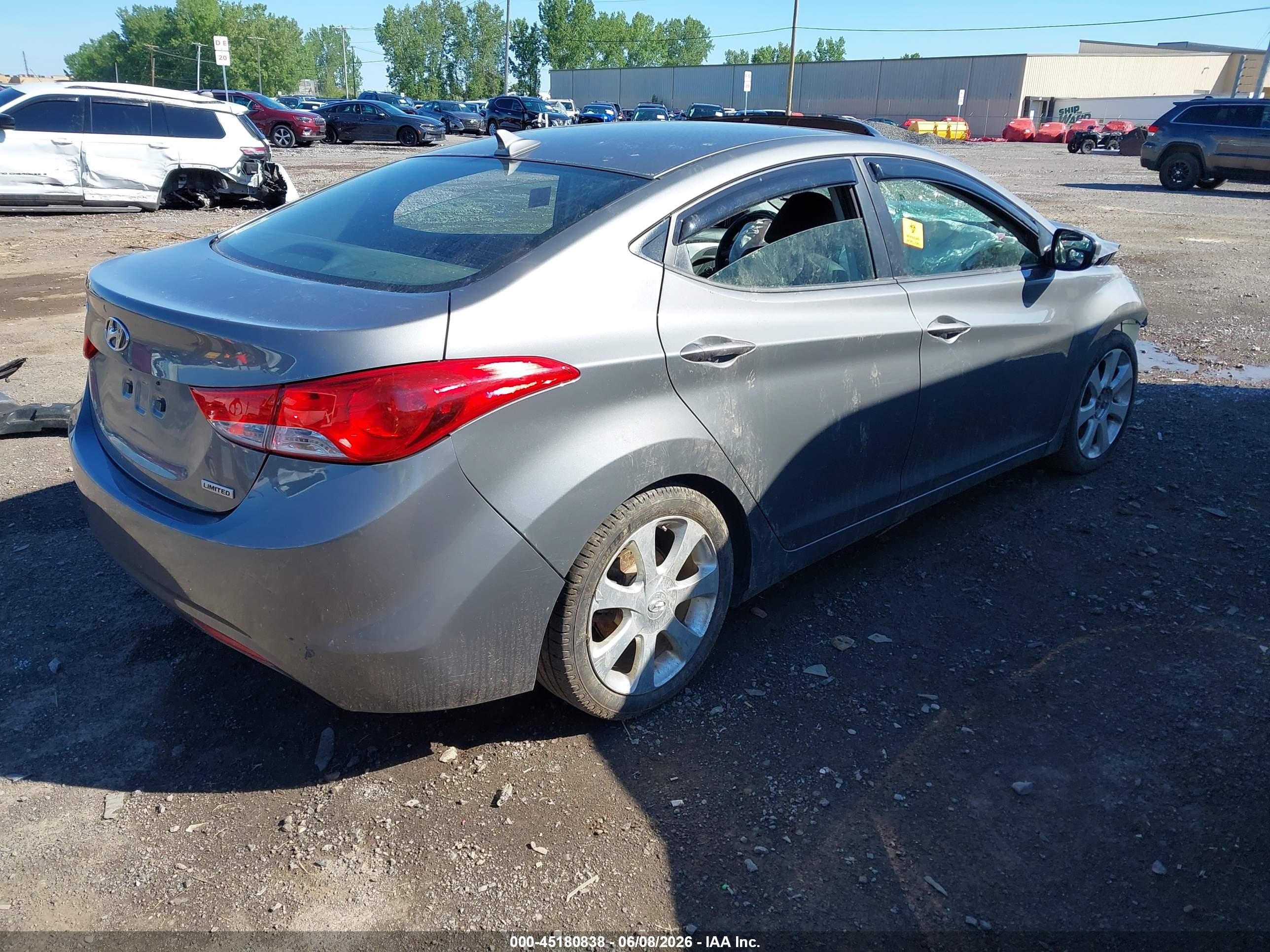 2013 Hyundai Elantra Limited Gray vin: 5NPDH4AE8DH196936