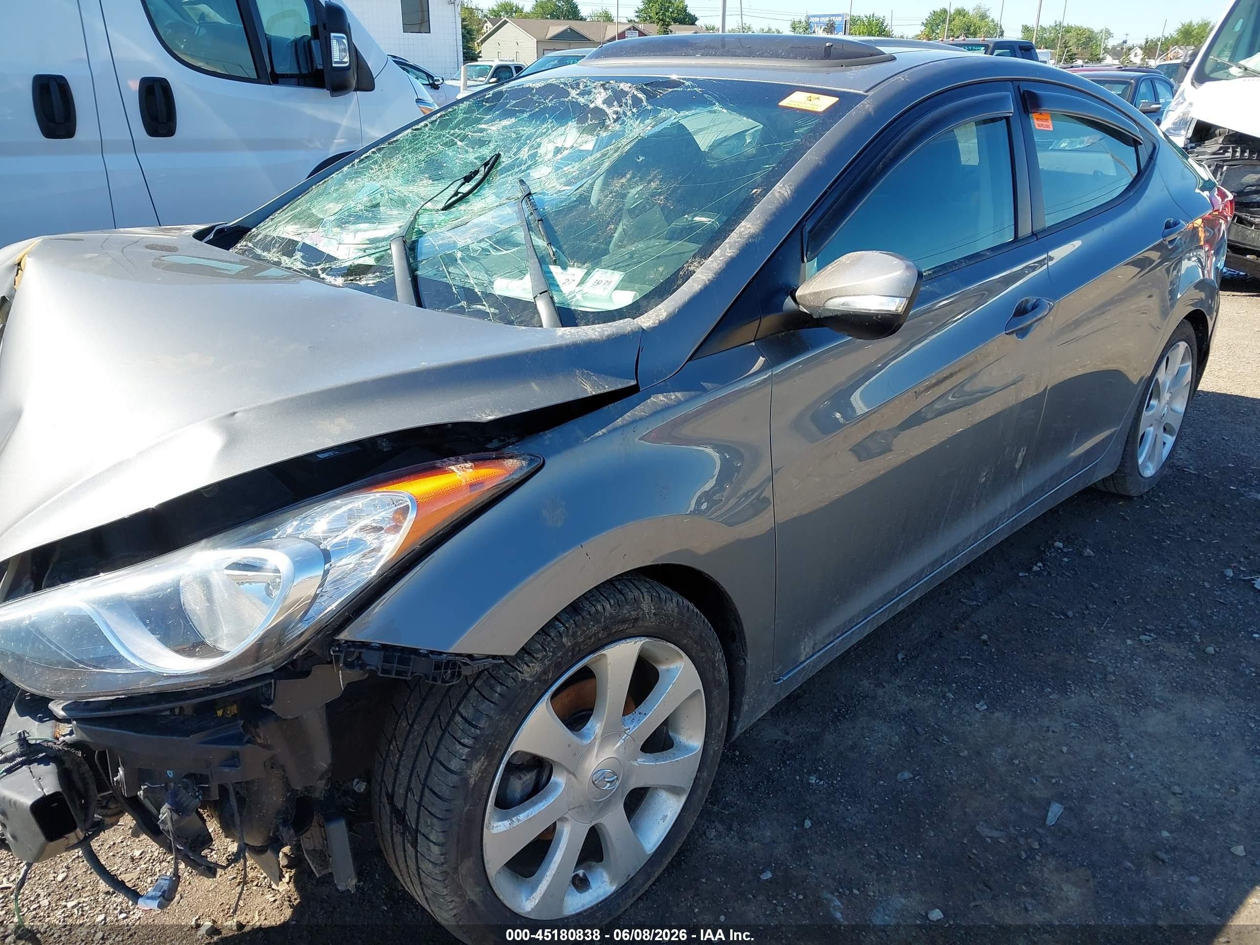 2013 Hyundai Elantra Limited Gray vin: 5NPDH4AE8DH196936