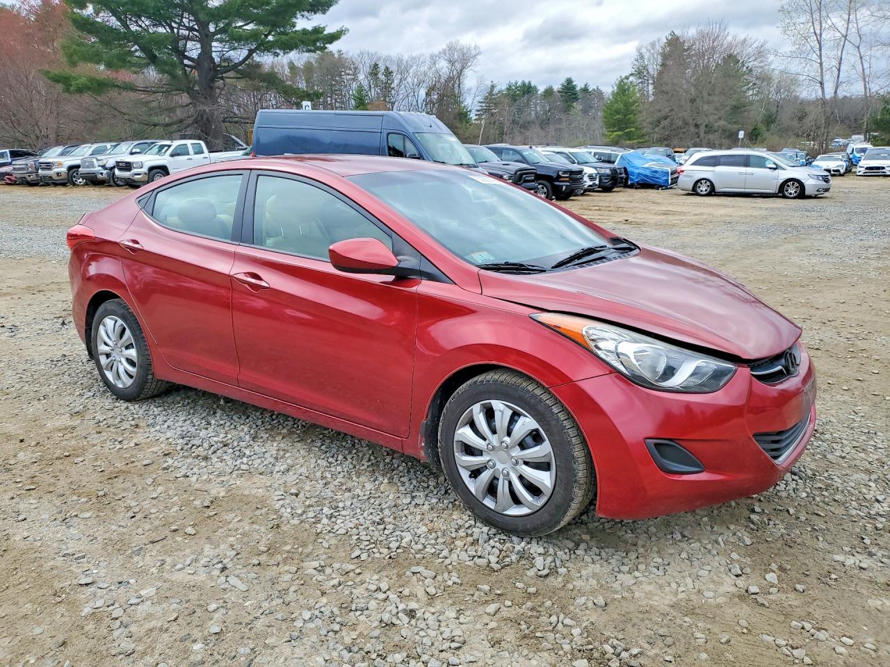 2013 Hyundai Elantra Gls Red vin: 5NPDH4AE8DH202203