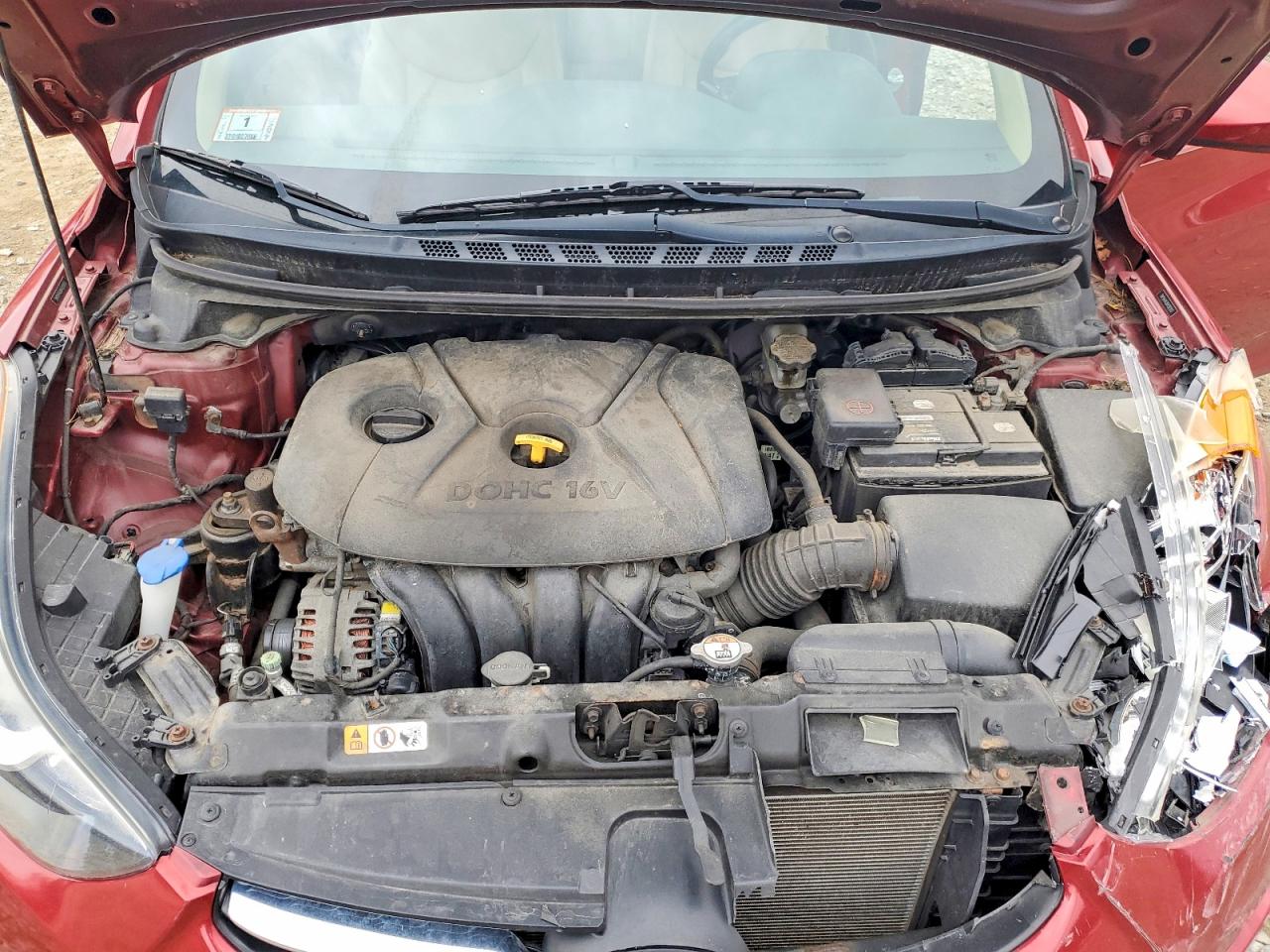 2013 Hyundai Elantra Gls Red vin: 5NPDH4AE8DH202203