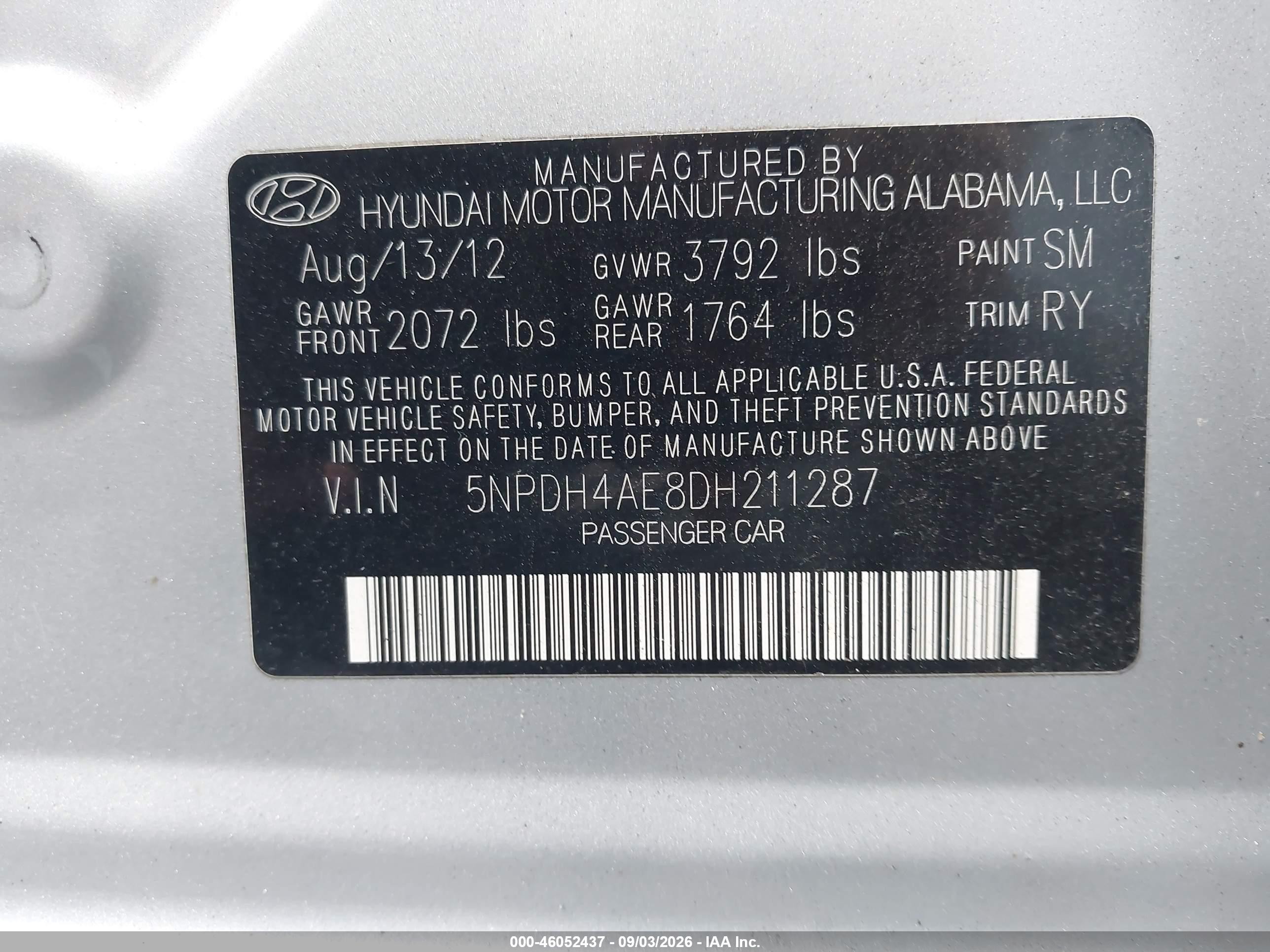2013 Hyundai Elantra Limited Серебряный vin: 5NPDH4AE8DH211287