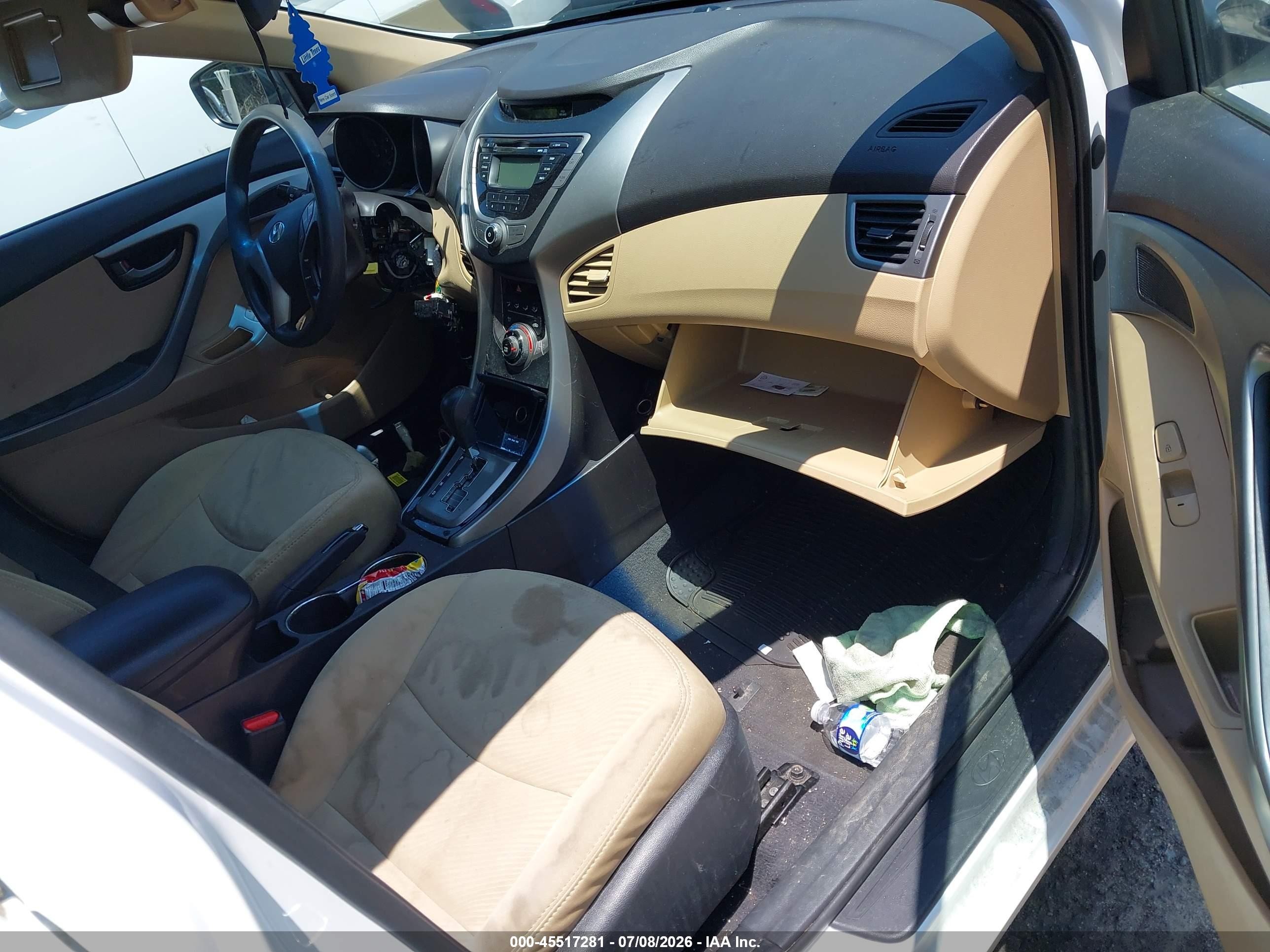 2013 Hyundai Elantra Gls White vin: 5NPDH4AE8DH211838