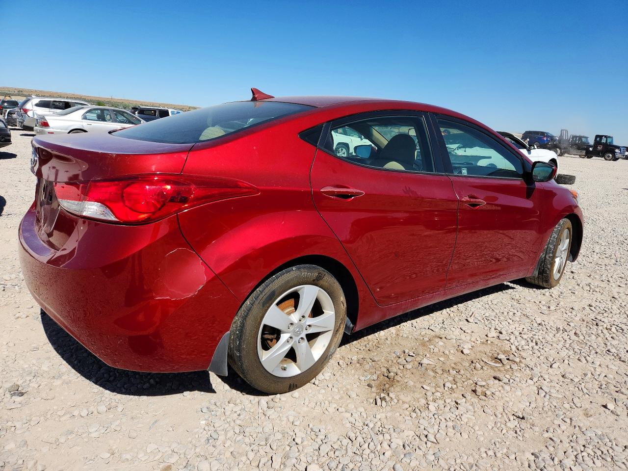 2013 Hyundai Elantra Gls Red vin: 5NPDH4AE8DH212987