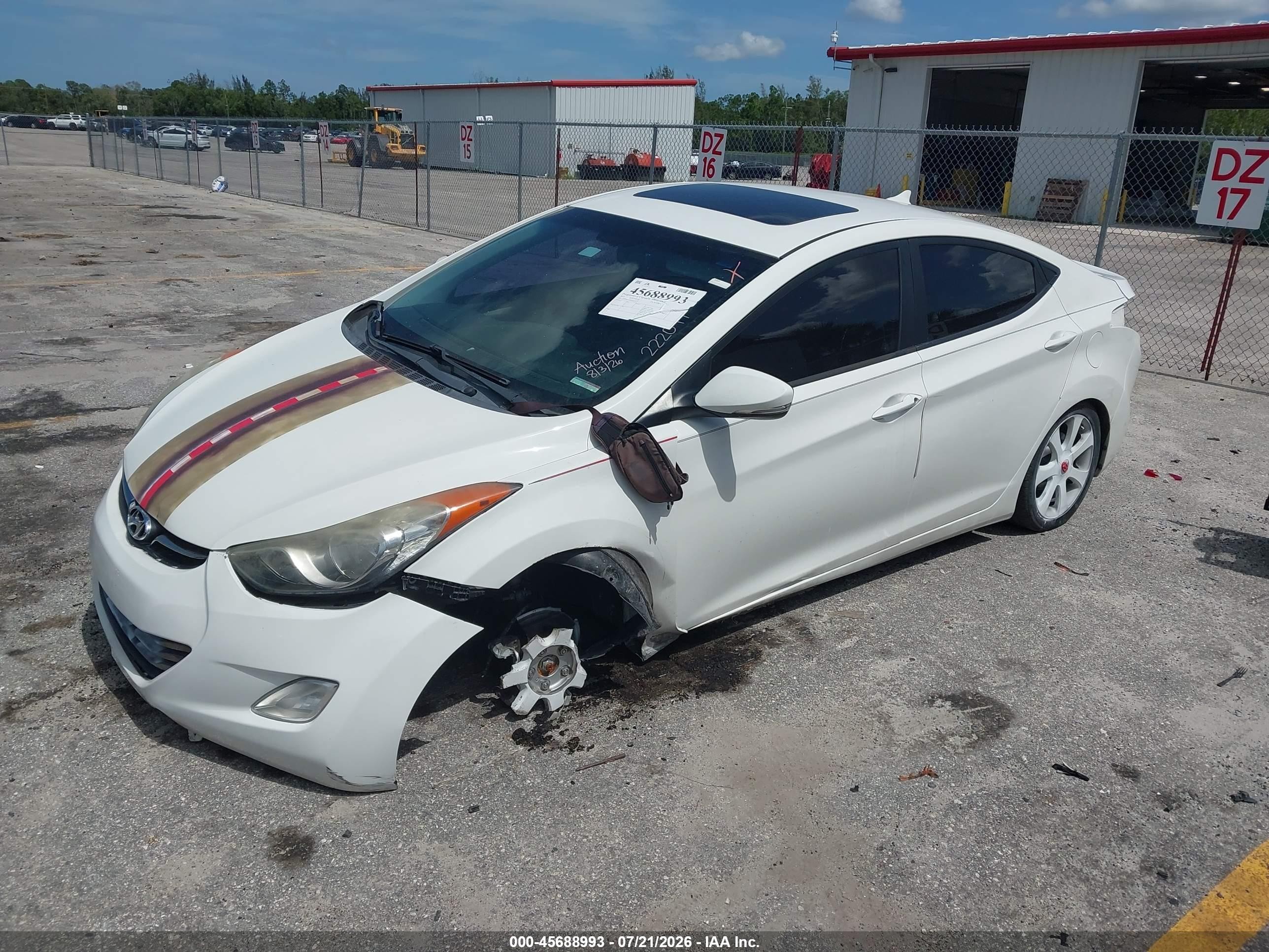 2013 Hyundai Elantra Limited White vin: 5NPDH4AE8DH222077
