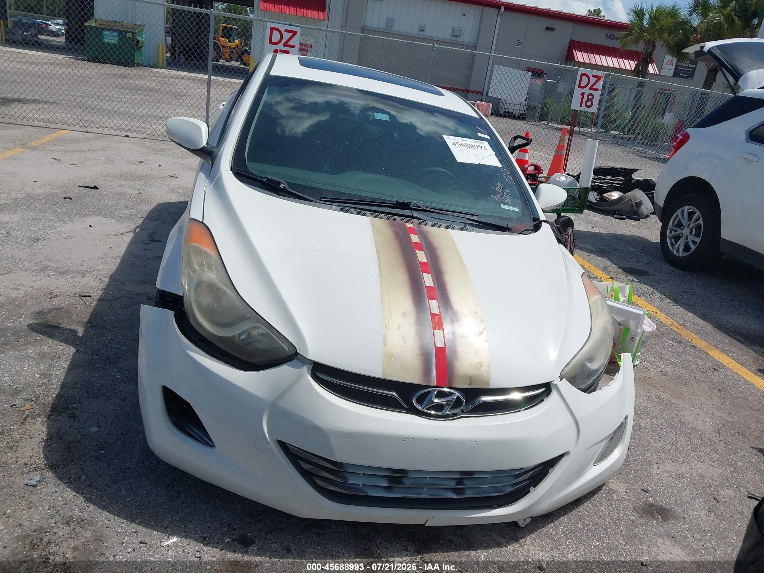 2013 Hyundai Elantra Limited White vin: 5NPDH4AE8DH222077