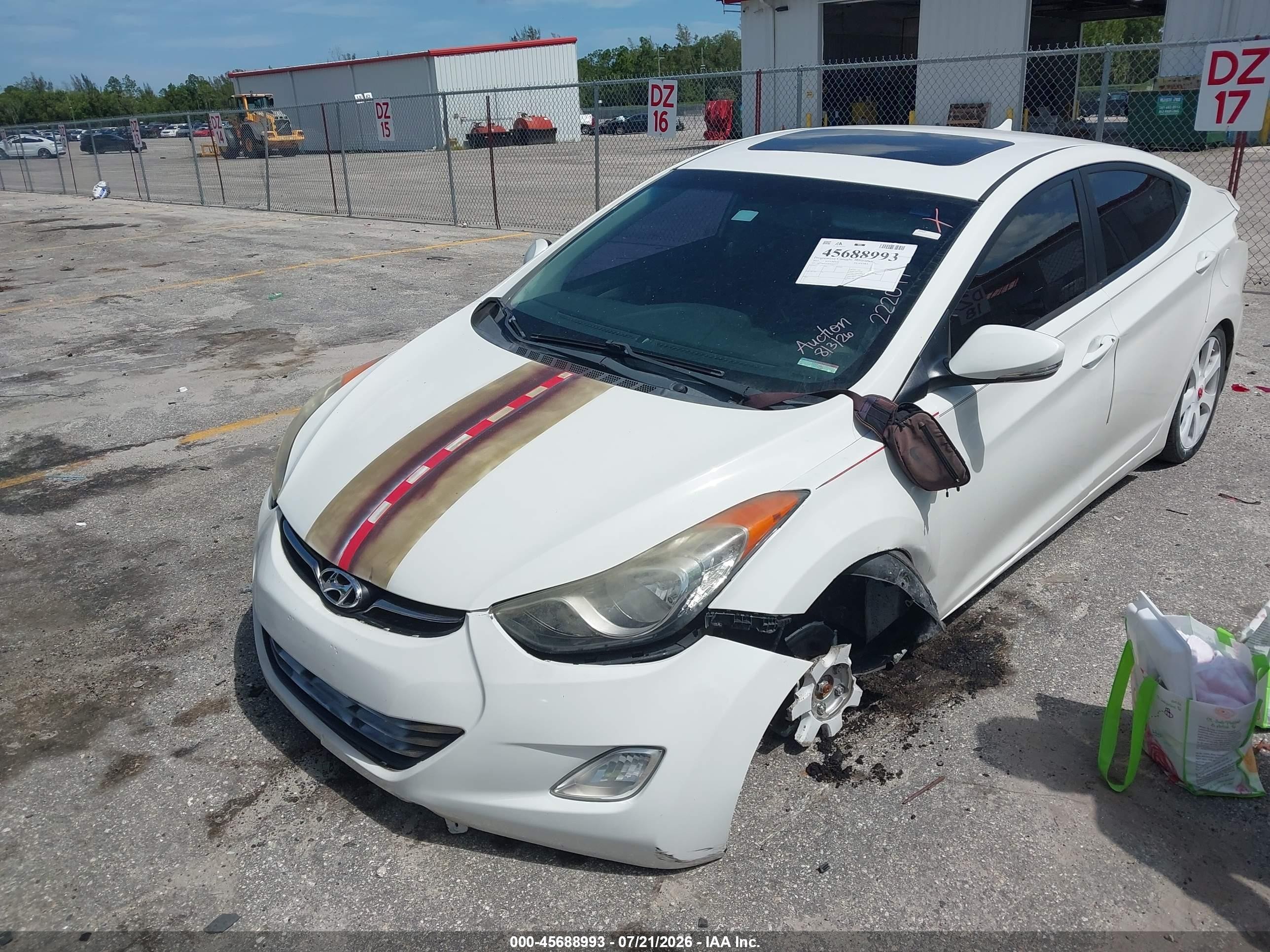 2013 Hyundai Elantra Limited White vin: 5NPDH4AE8DH222077