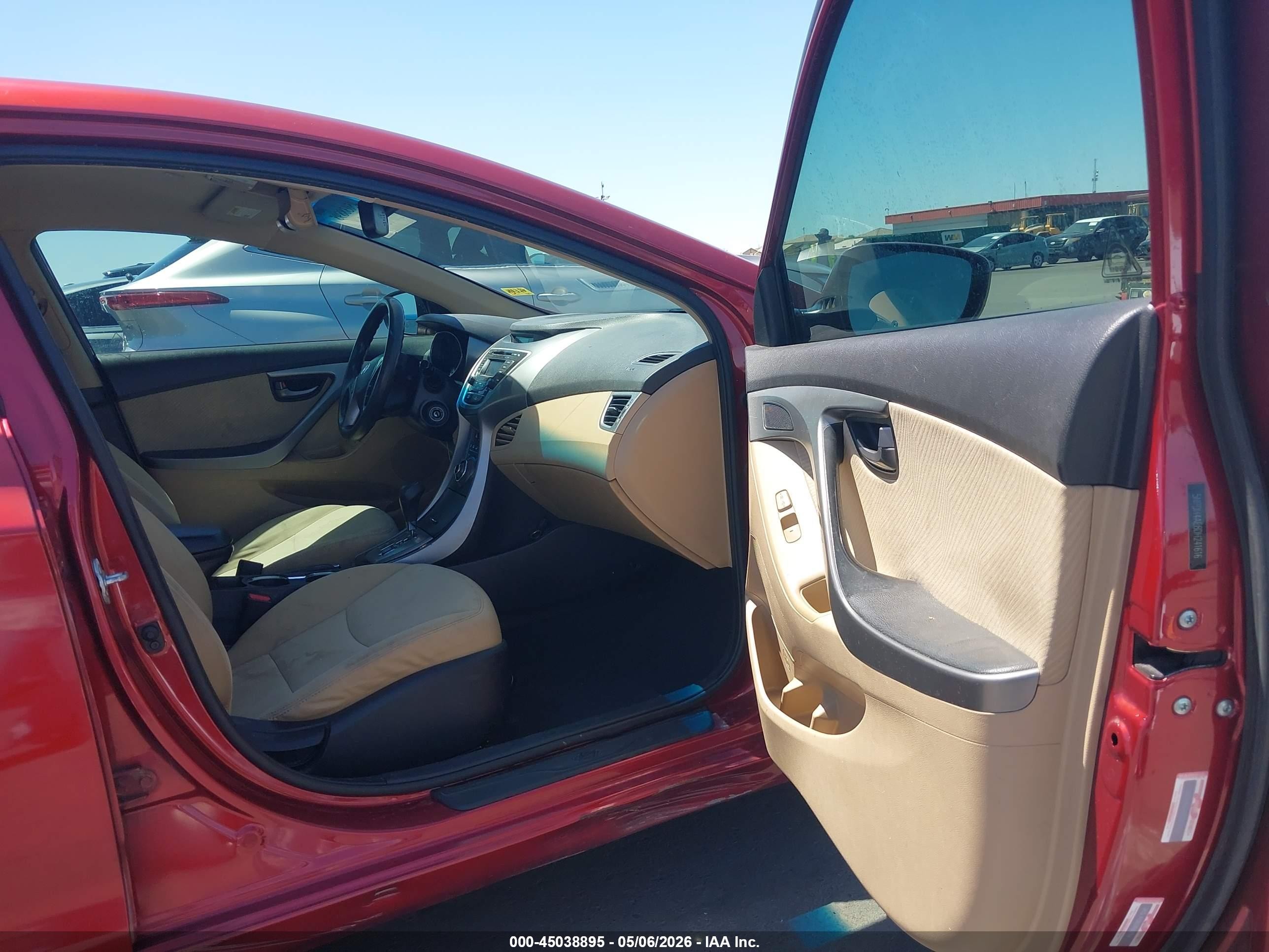 2013 Hyundai Elantra Gls Red vin: 5NPDH4AE8DH241616