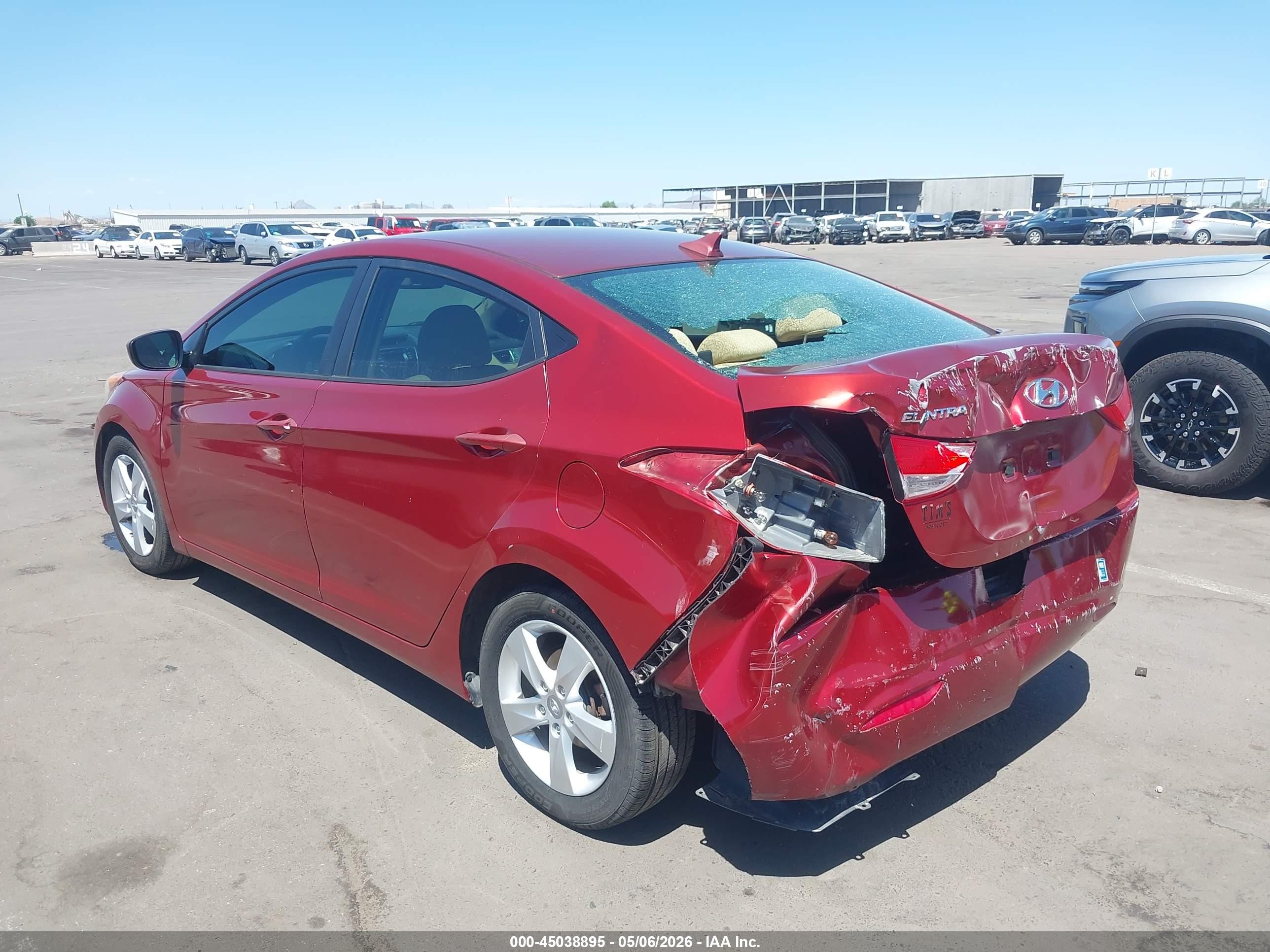 2013 Hyundai Elantra Gls Red vin: 5NPDH4AE8DH241616