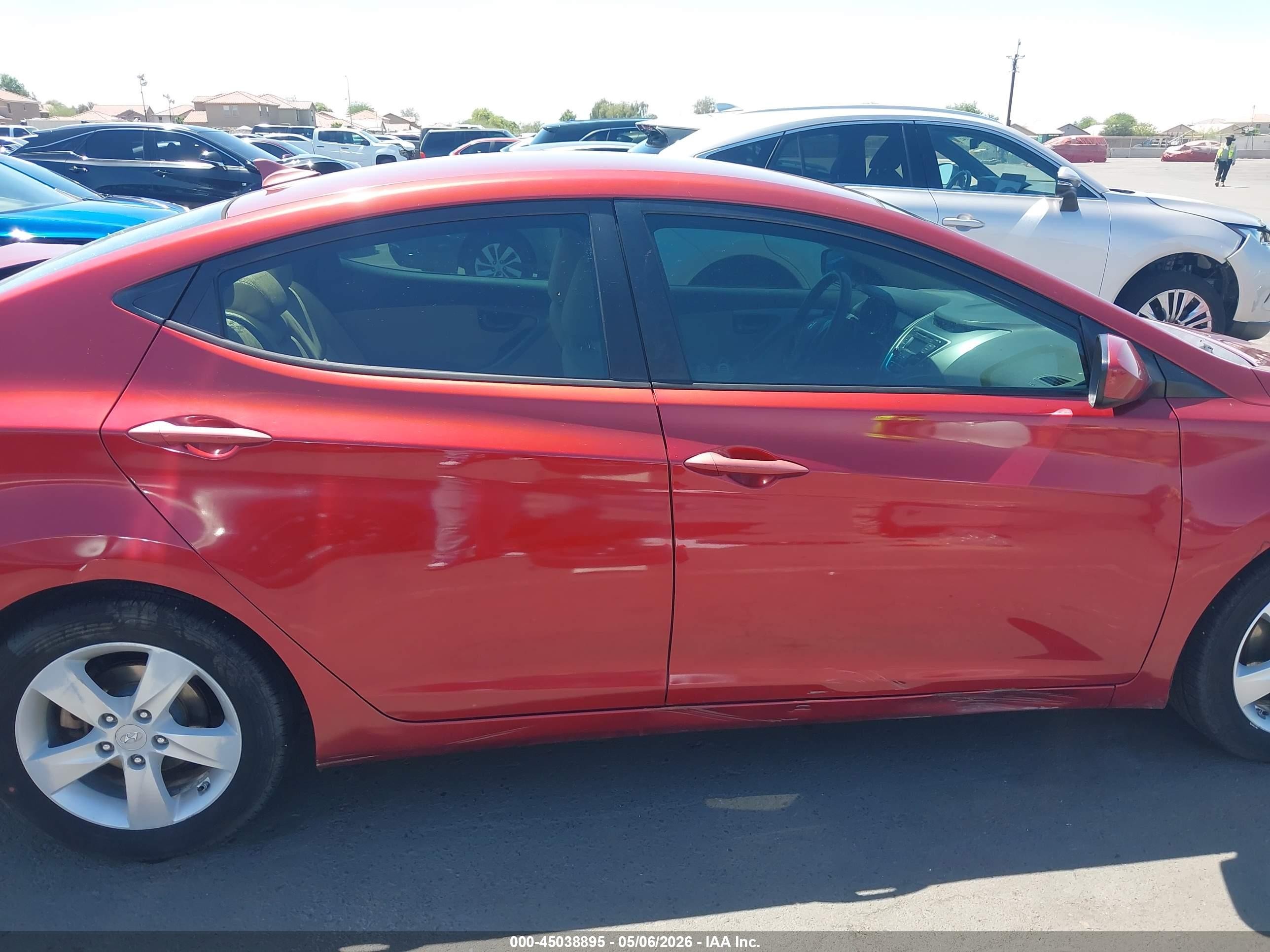 2013 Hyundai Elantra Gls Red vin: 5NPDH4AE8DH241616