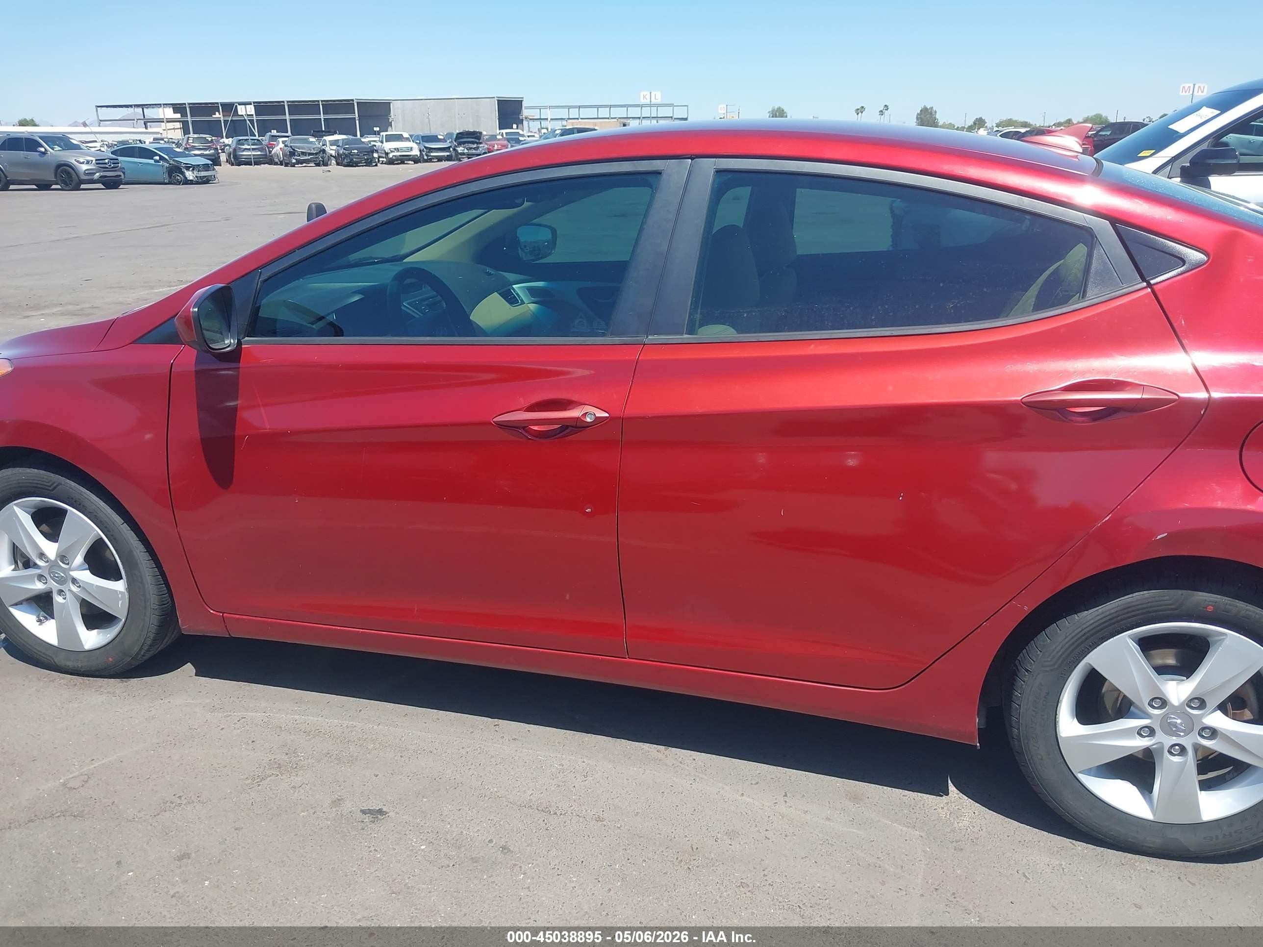 2013 Hyundai Elantra Gls Red vin: 5NPDH4AE8DH241616