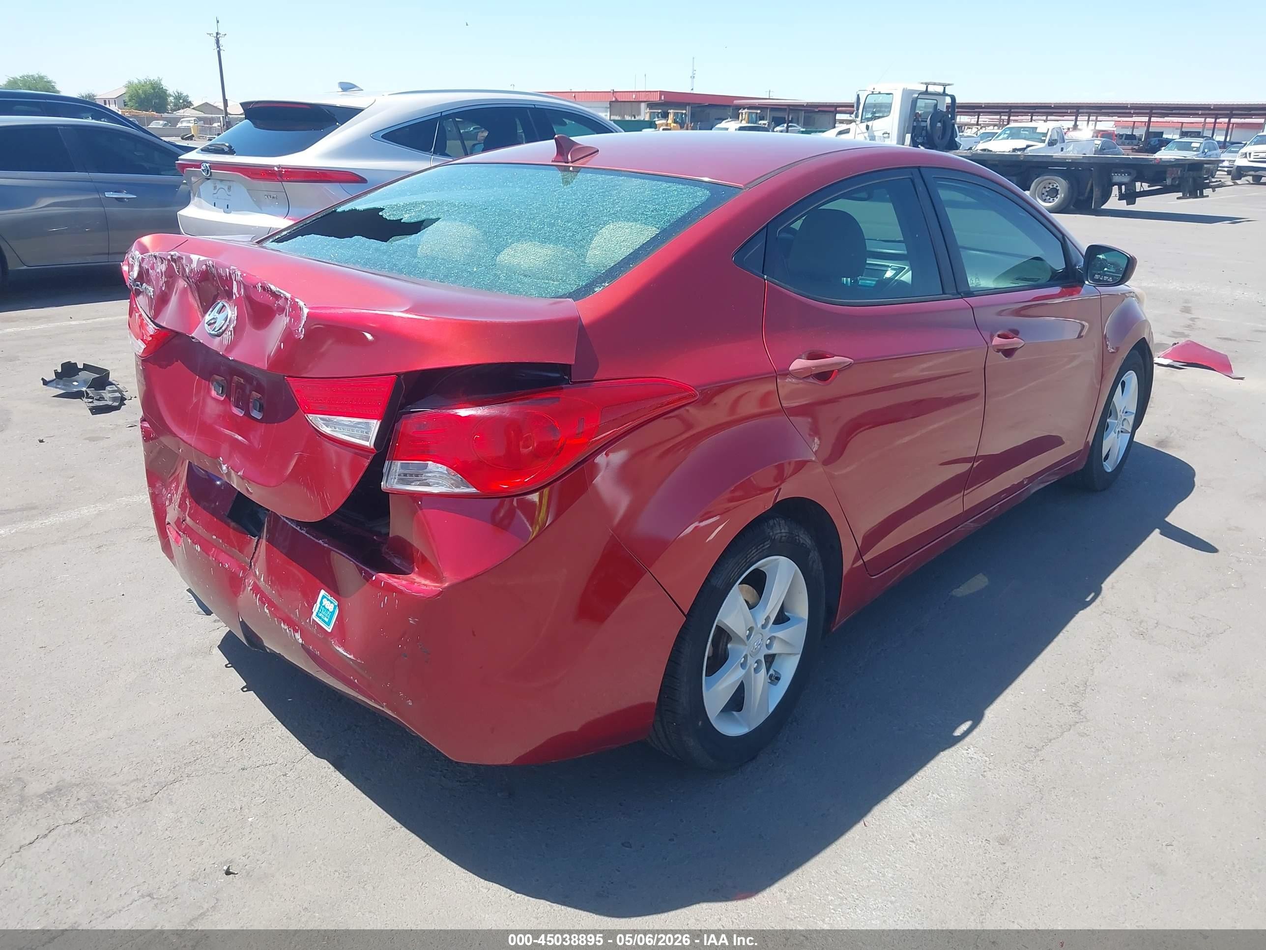2013 Hyundai Elantra Gls Red vin: 5NPDH4AE8DH241616