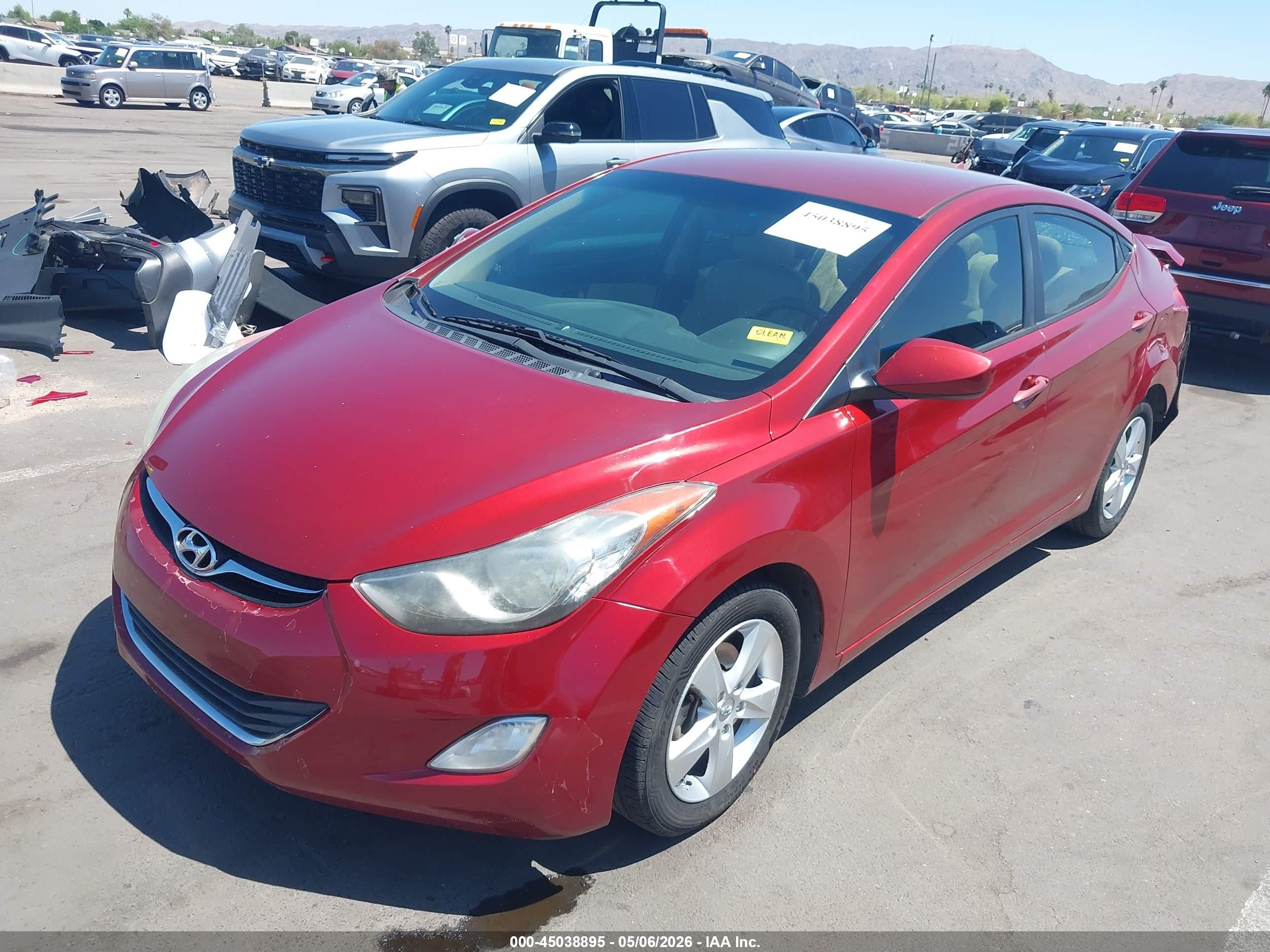 2013 Hyundai Elantra Gls Red vin: 5NPDH4AE8DH241616