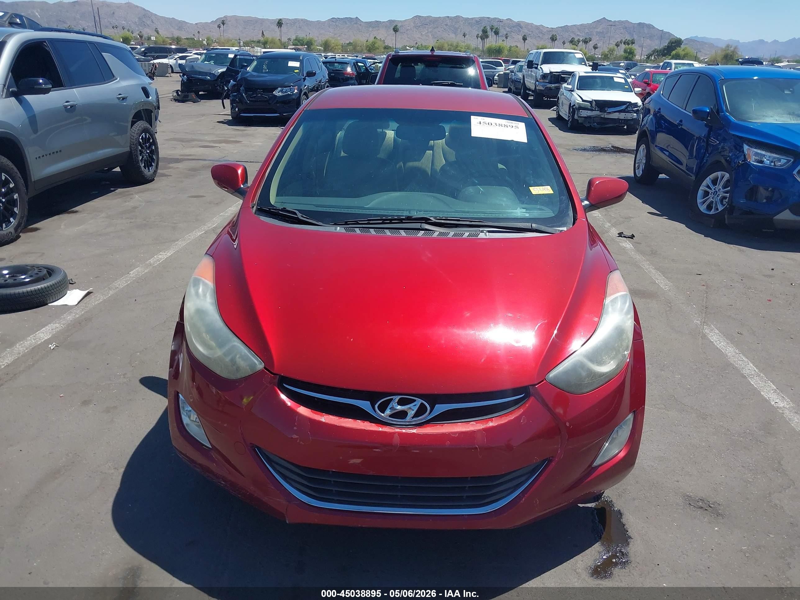 2013 Hyundai Elantra Gls Red vin: 5NPDH4AE8DH241616