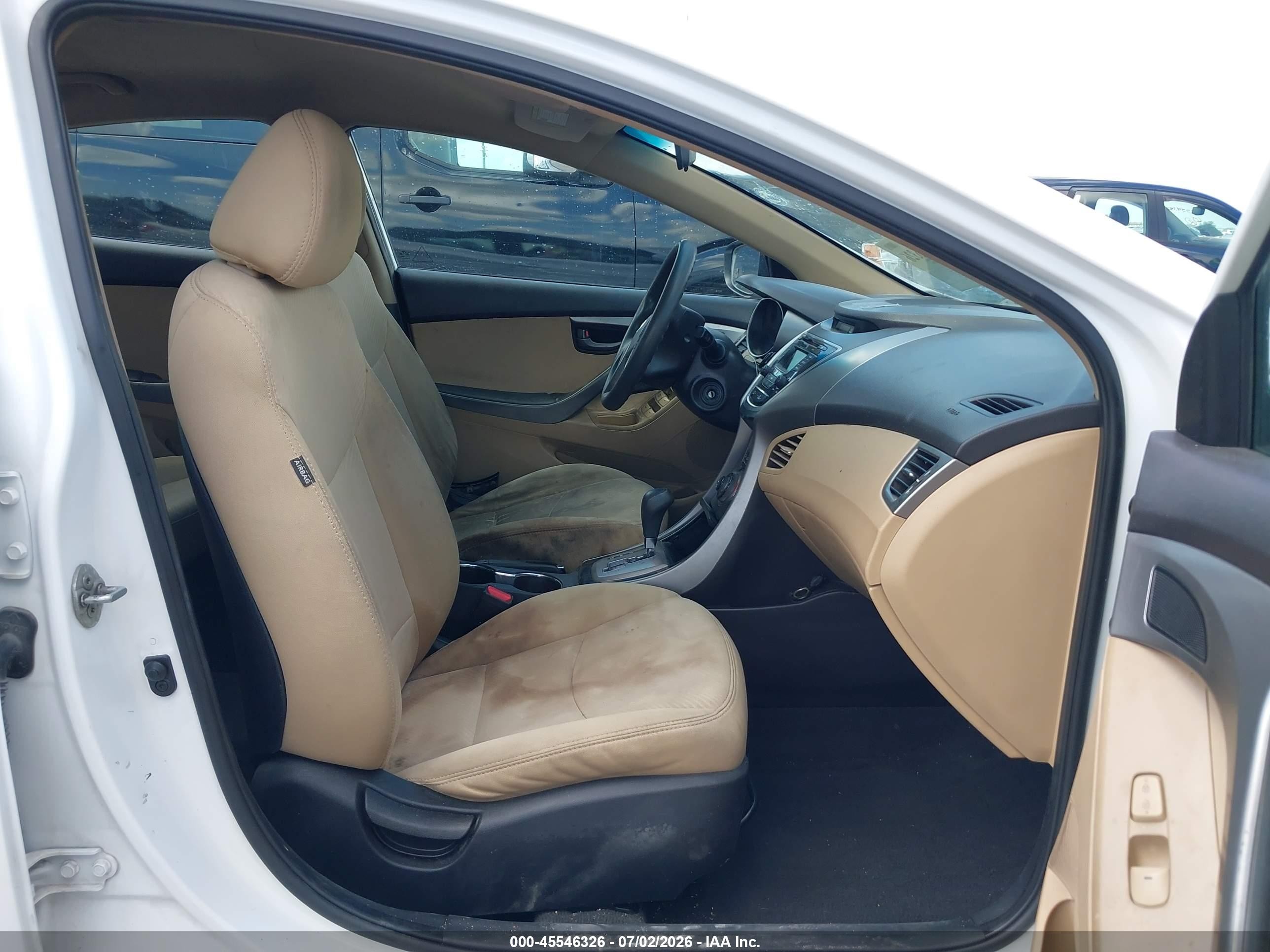 2013 Hyundai Elantra Gls White vin: 5NPDH4AE8DH242667