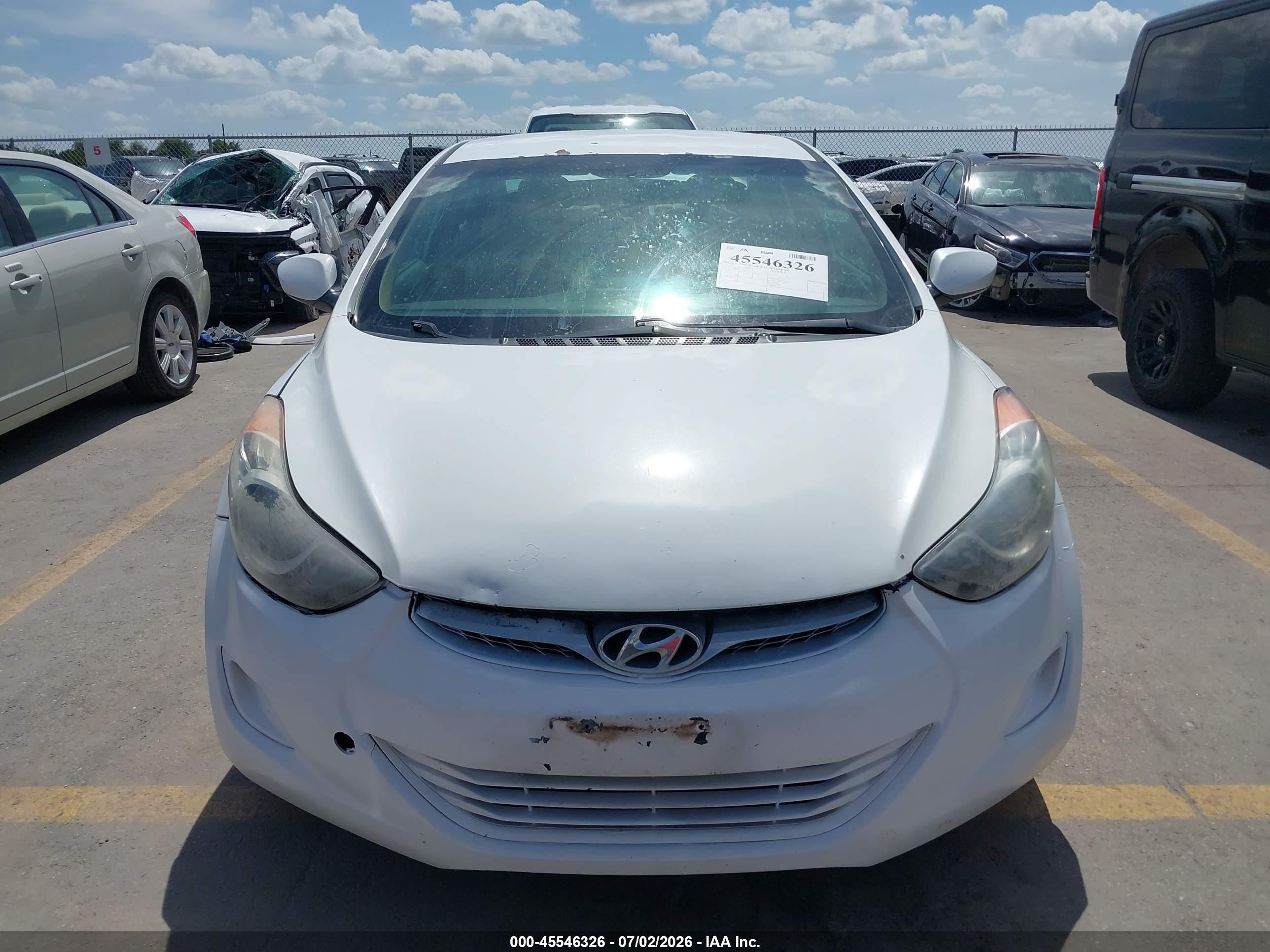 2013 Hyundai Elantra Gls White vin: 5NPDH4AE8DH242667