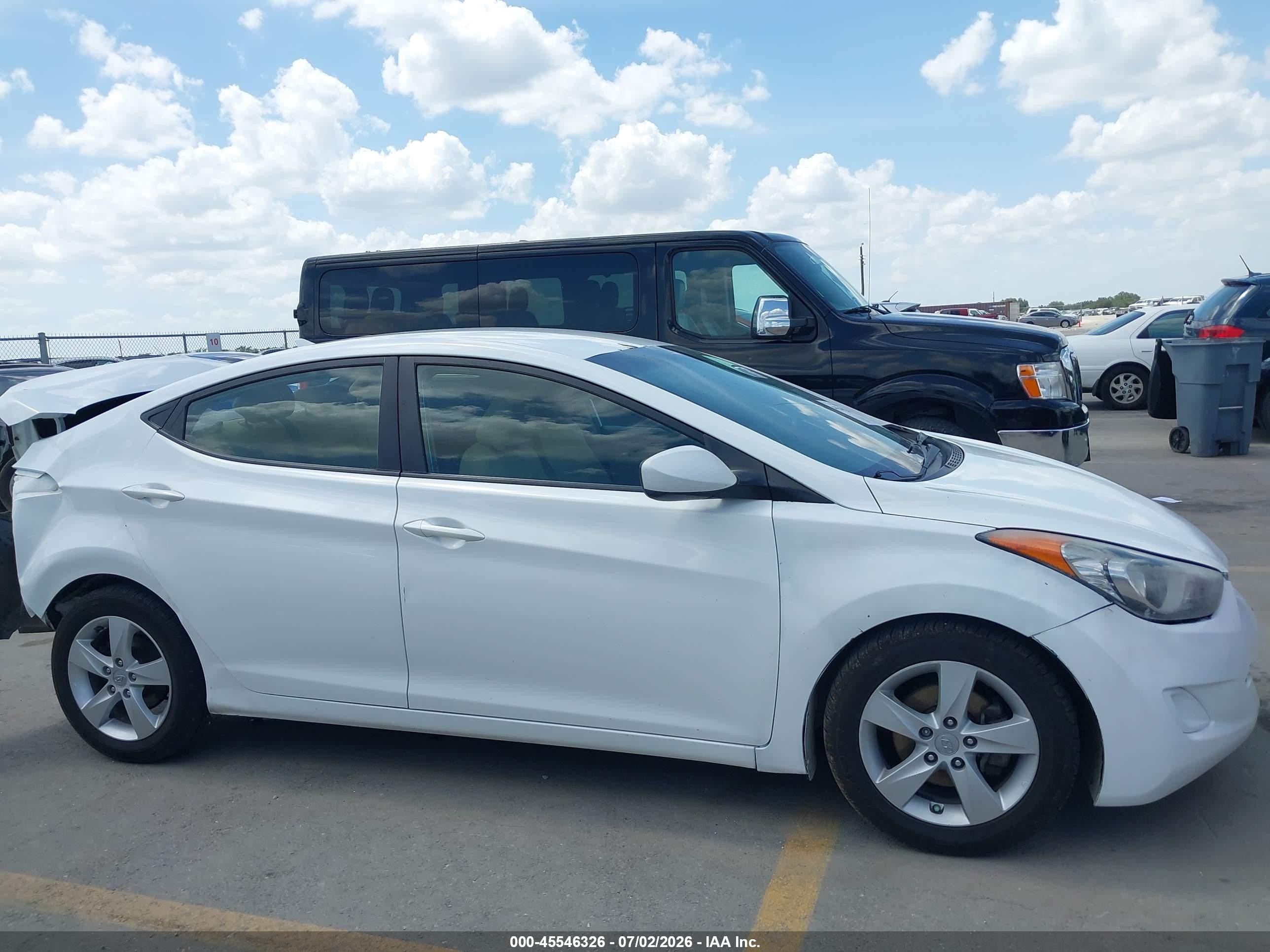 2013 Hyundai Elantra Gls White vin: 5NPDH4AE8DH242667