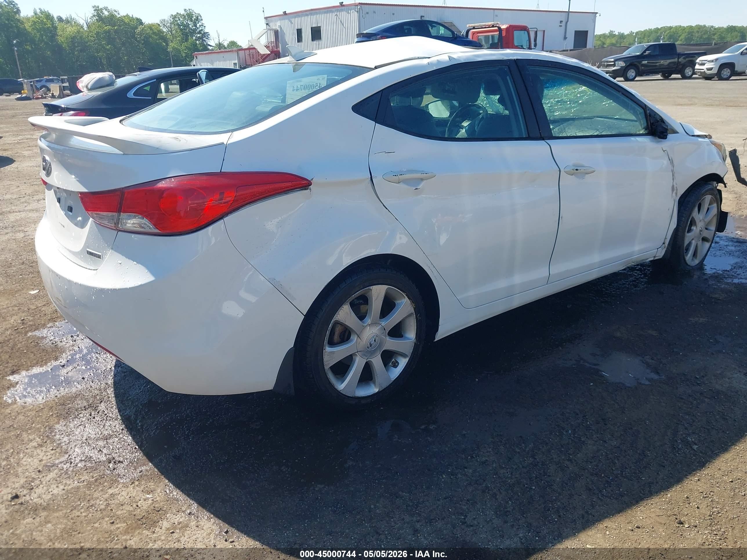 2013 Hyundai Elantra Limited White vin: 5NPDH4AE8DH272610