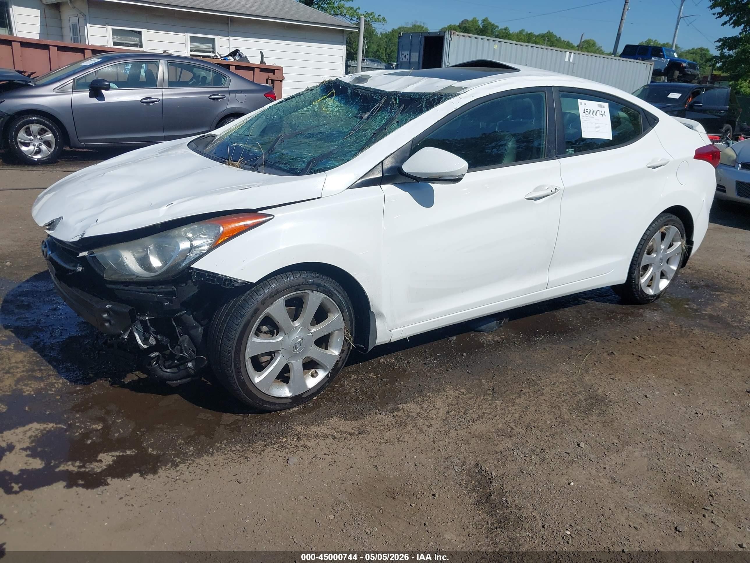 2013 Hyundai Elantra Limited White vin: 5NPDH4AE8DH272610