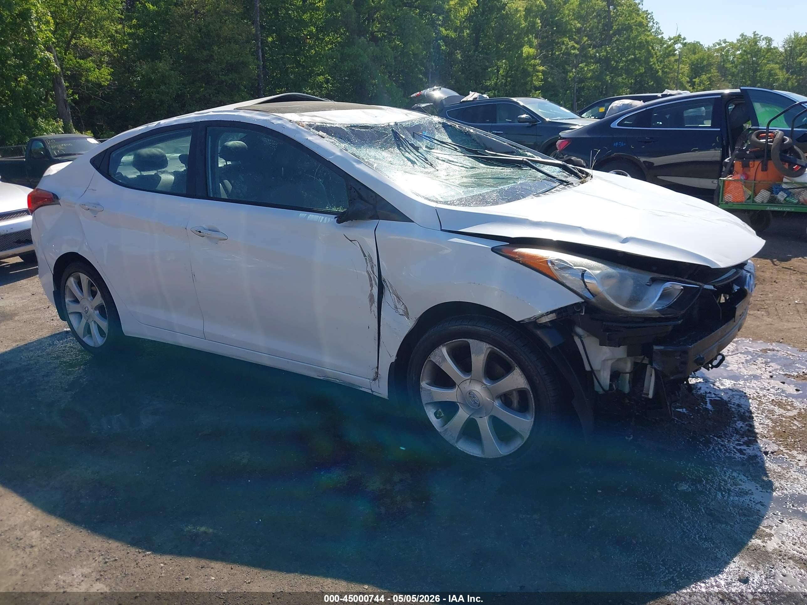 2013 Hyundai Elantra Limited White vin: 5NPDH4AE8DH272610
