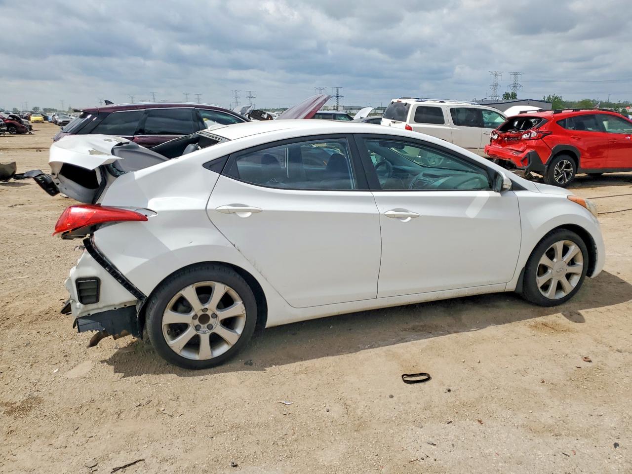 2013 Hyundai Elantra Limited White vin: 5NPDH4AE8DH273580