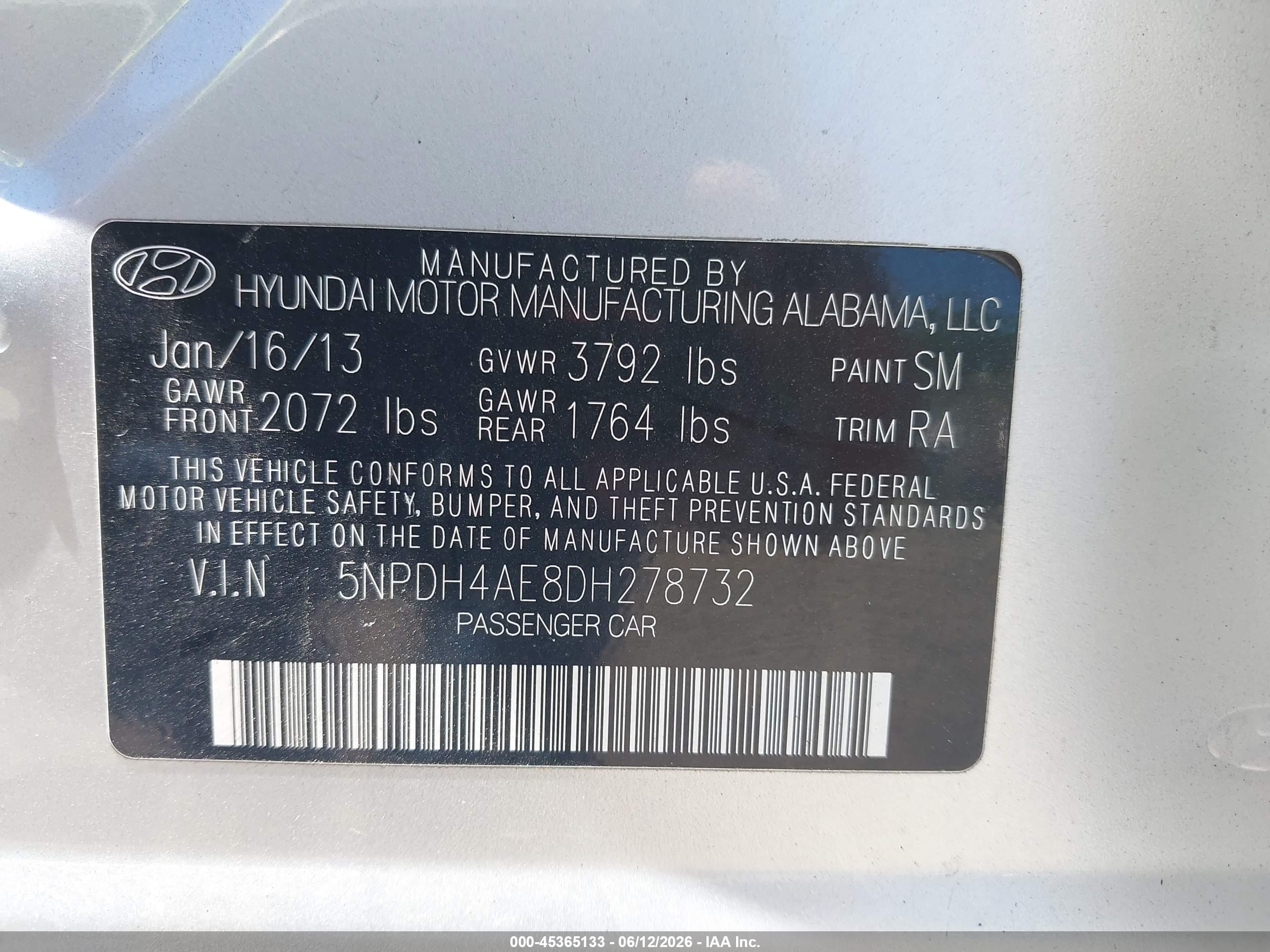 2013 Hyundai Elantra Gls Silver vin: 5NPDH4AE8DH278732