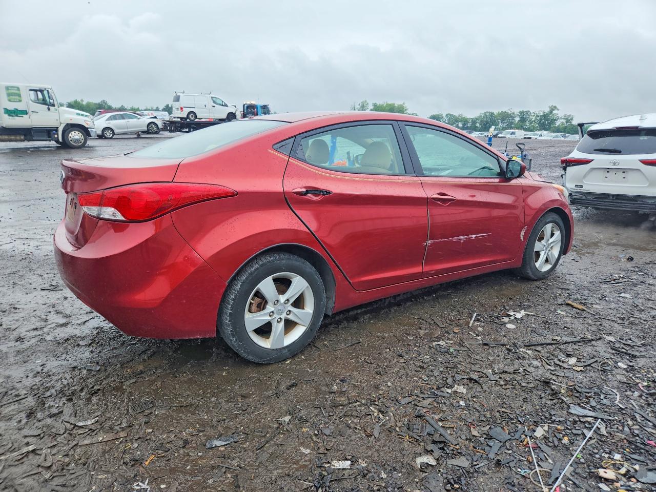 2013 Hyundai Elantra Gls Red vin: 5NPDH4AE8DH305783