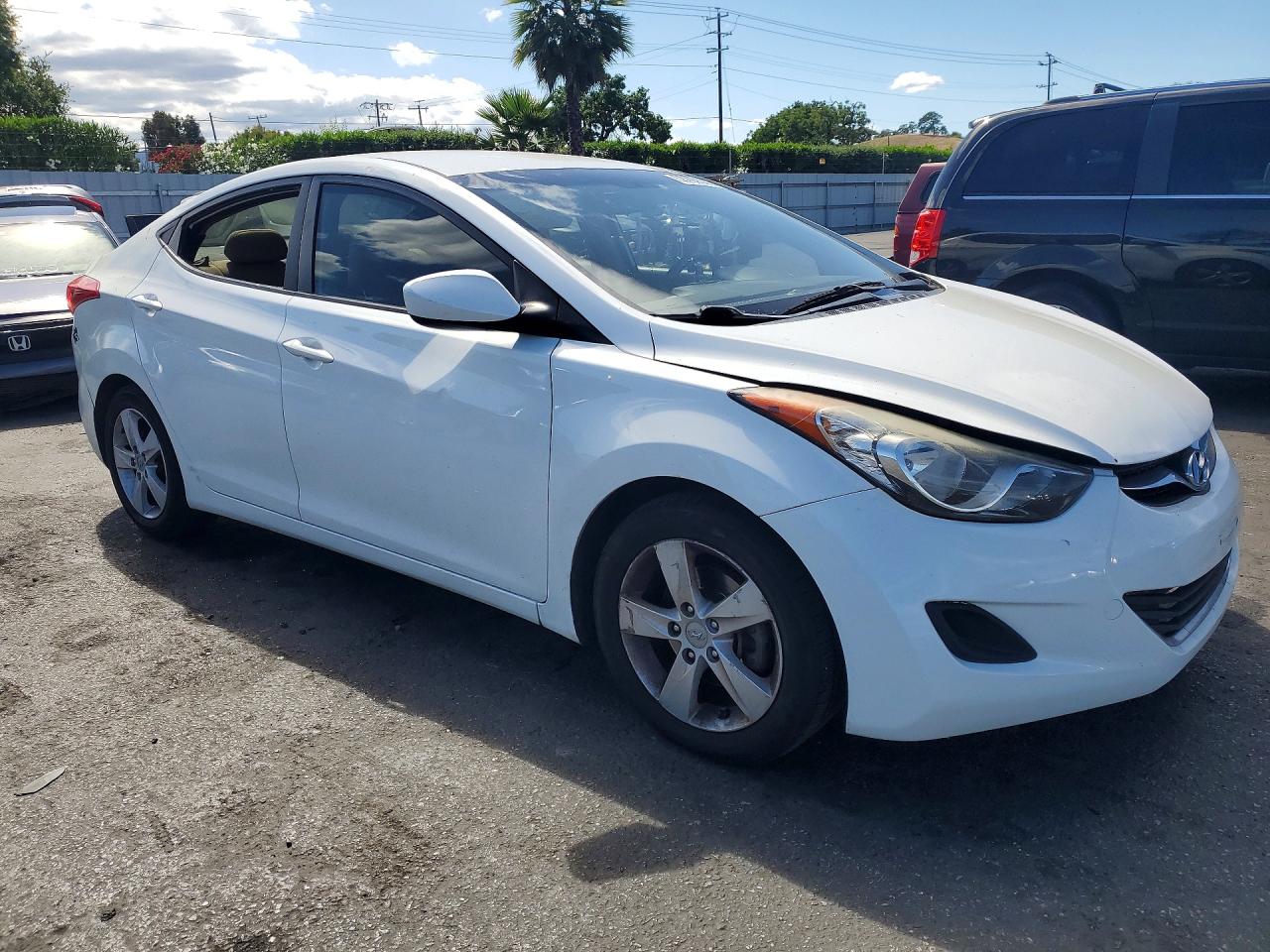 2013 Hyundai Elantra Gls White vin: 5NPDH4AE8DH308716