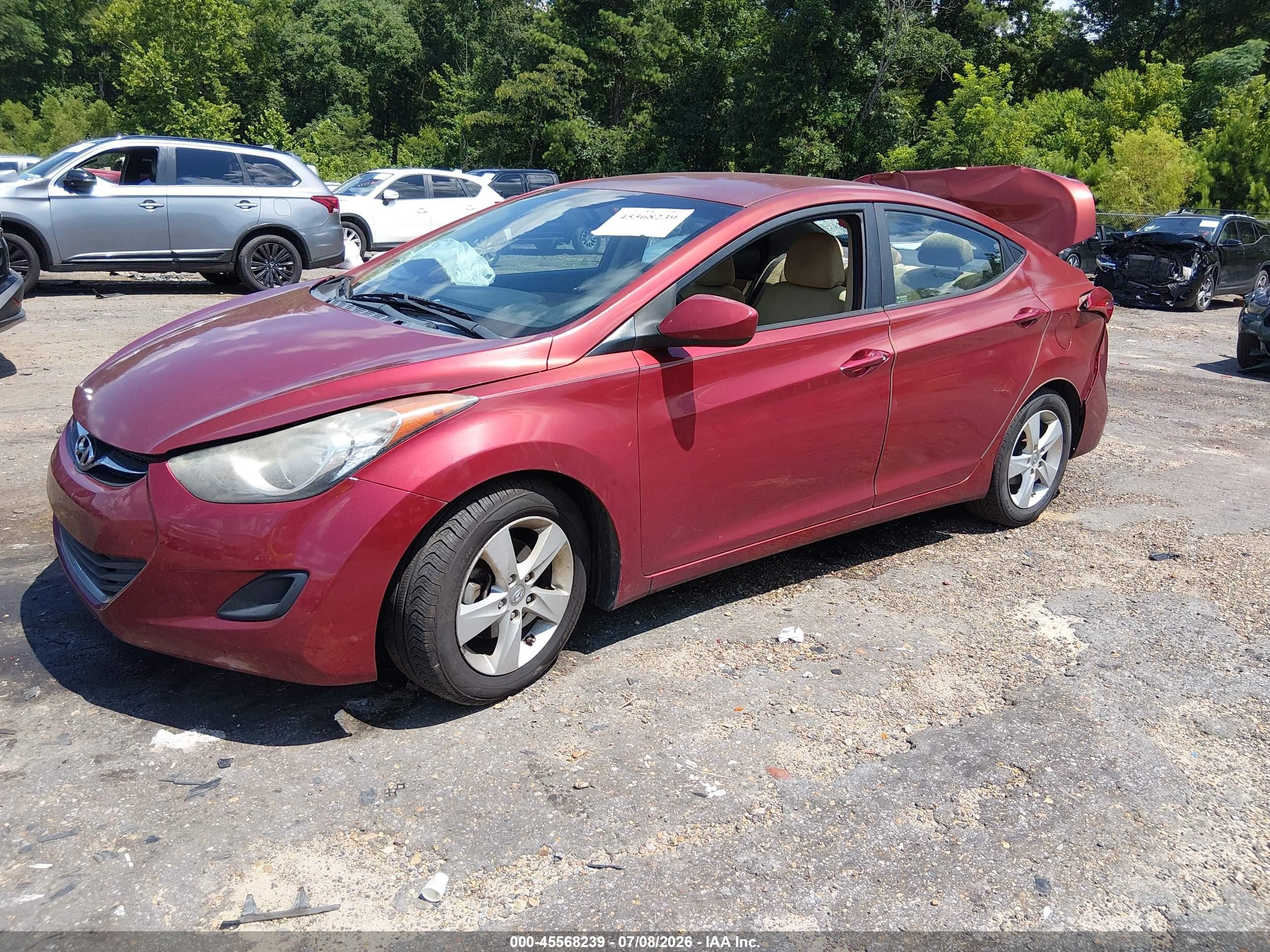 2013 Hyundai Elantra Gls Maroon vin: 5NPDH4AE8DH309753