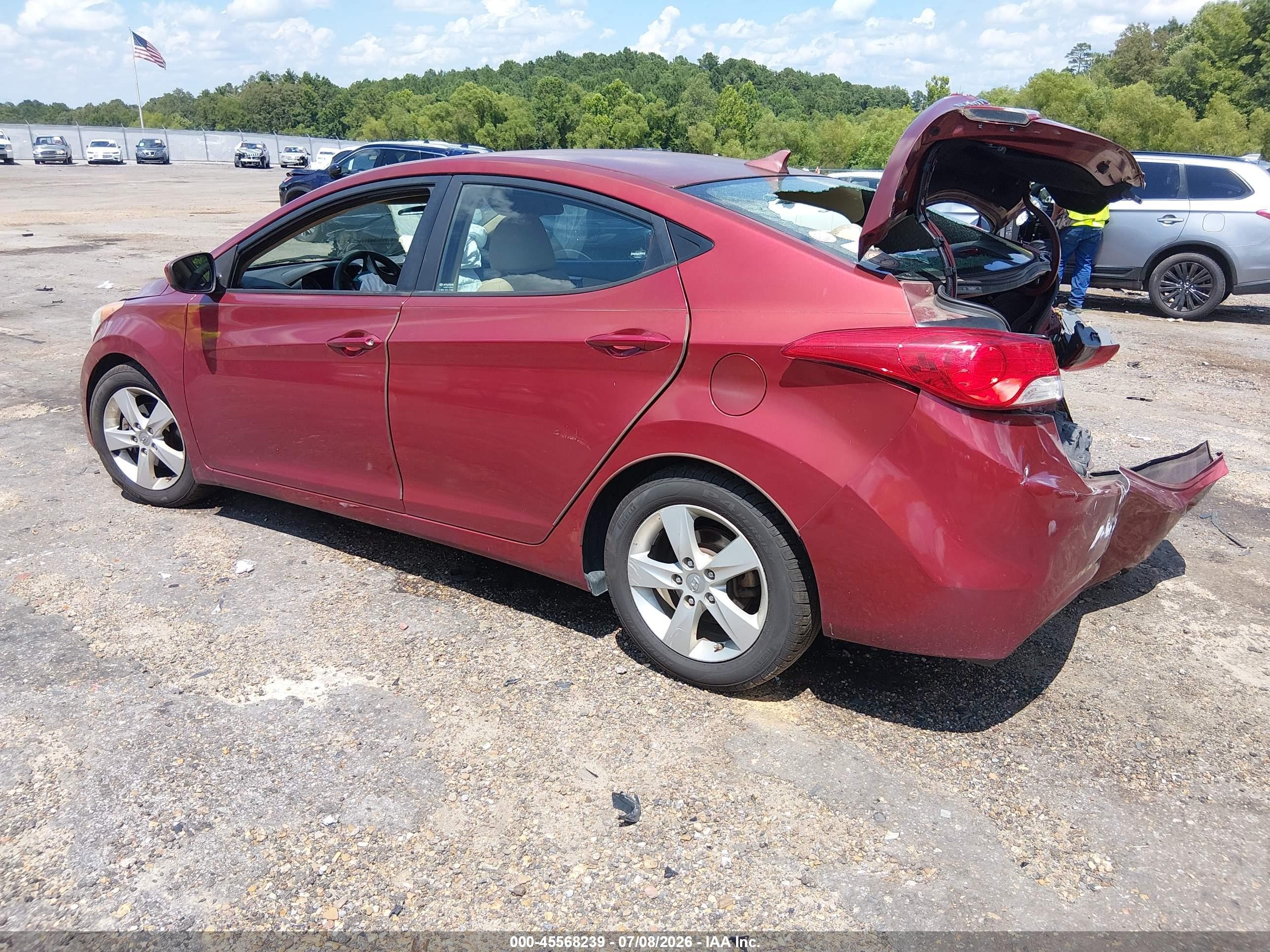 2013 Hyundai Elantra Gls Maroon vin: 5NPDH4AE8DH309753