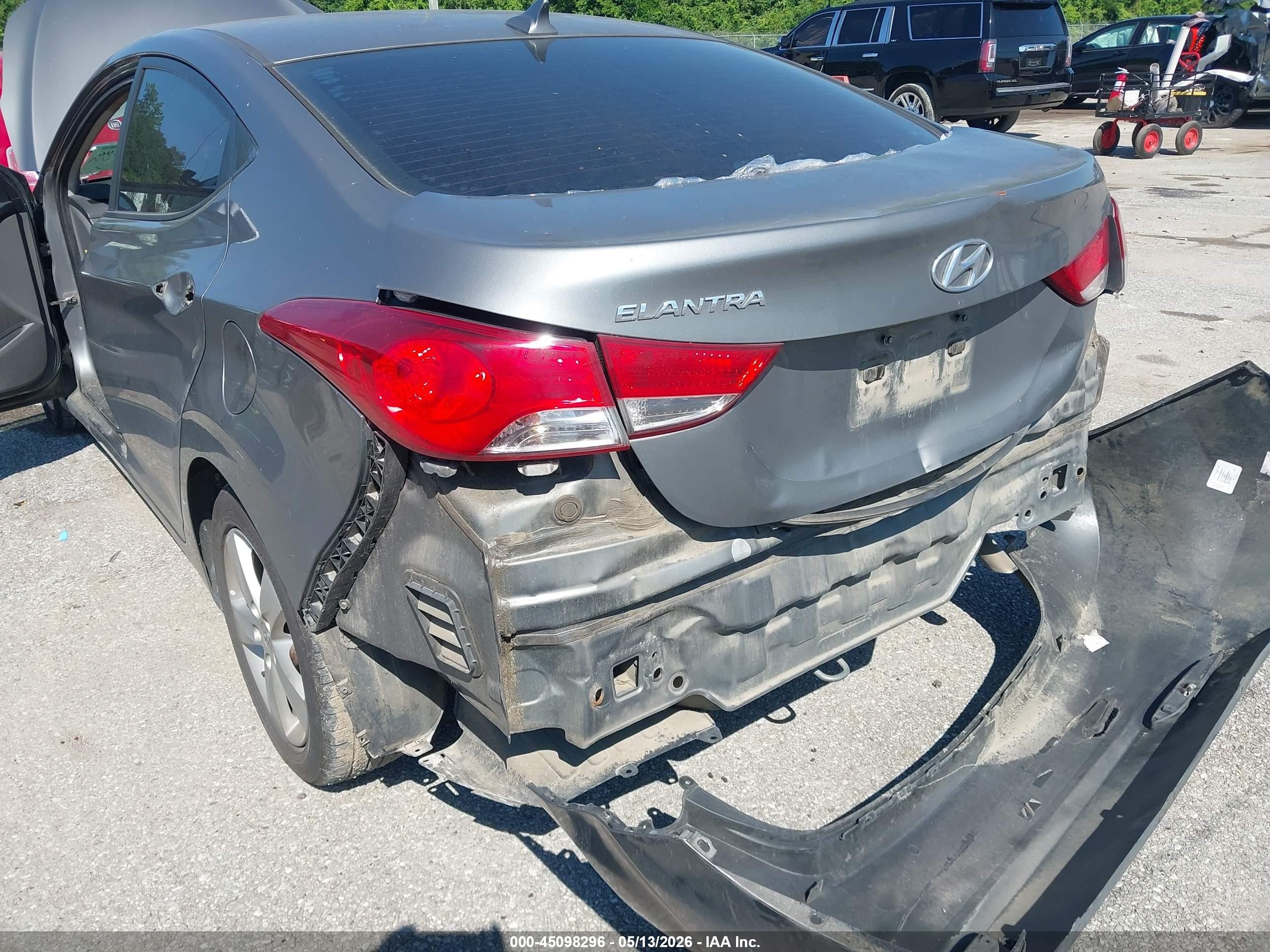2013 Hyundai Elantra Gls Gray vin: 5NPDH4AE8DH310482
