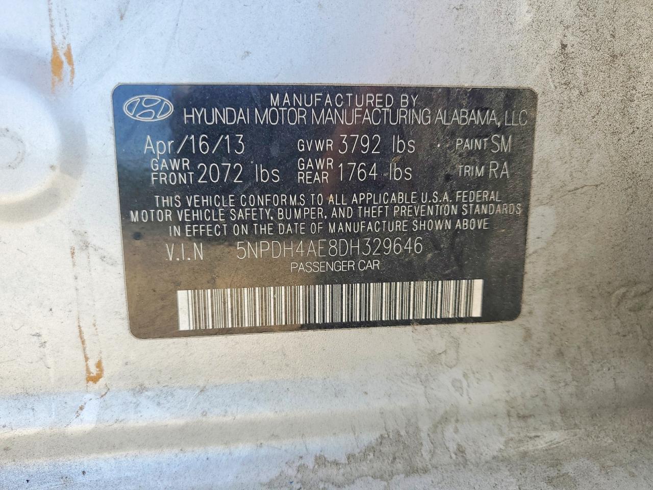 2013 Hyundai Elantra Gls Silver vin: 5NPDH4AE8DH329646