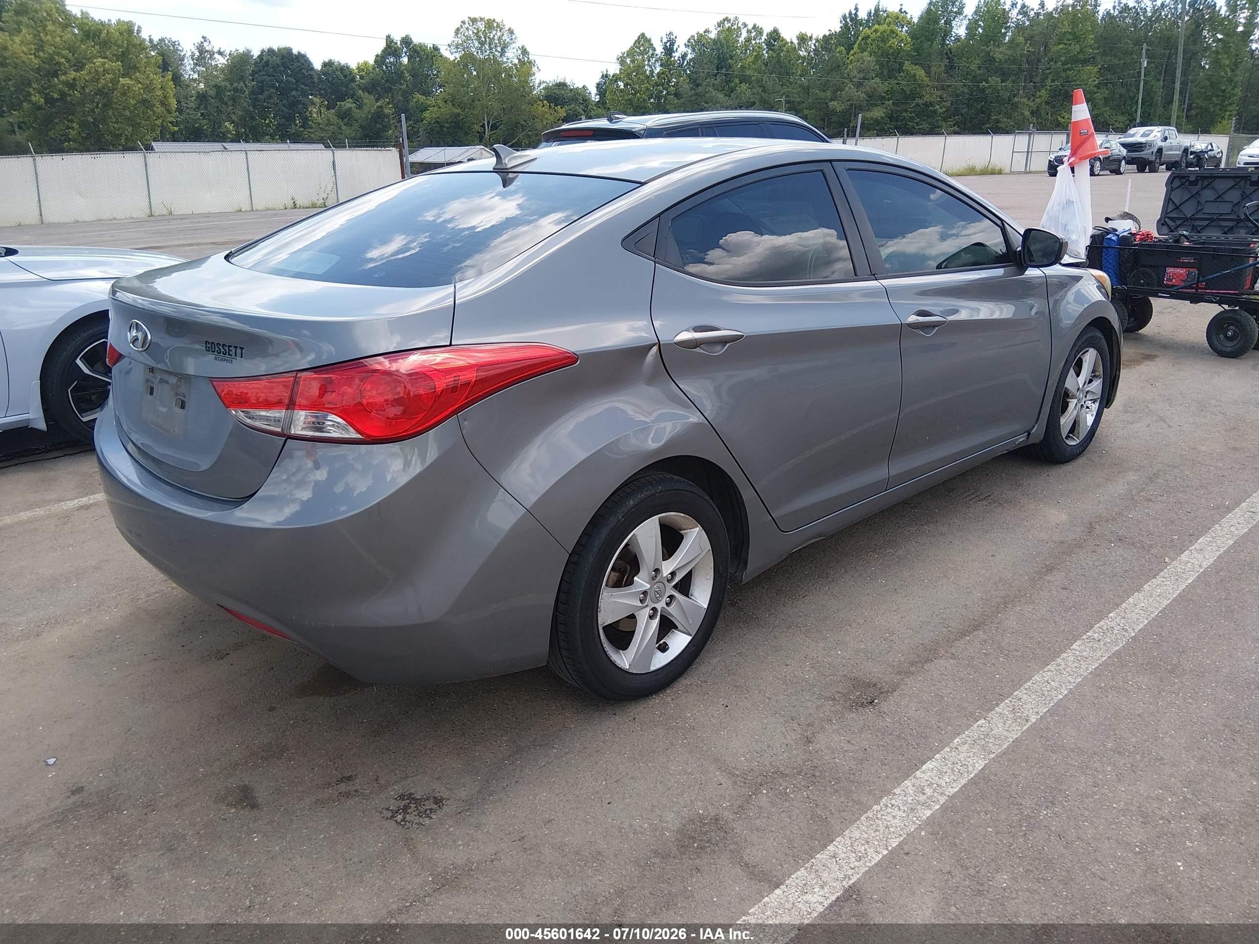 2013 Hyundai Elantra Gls Gray vin: 5NPDH4AE8DH344227
