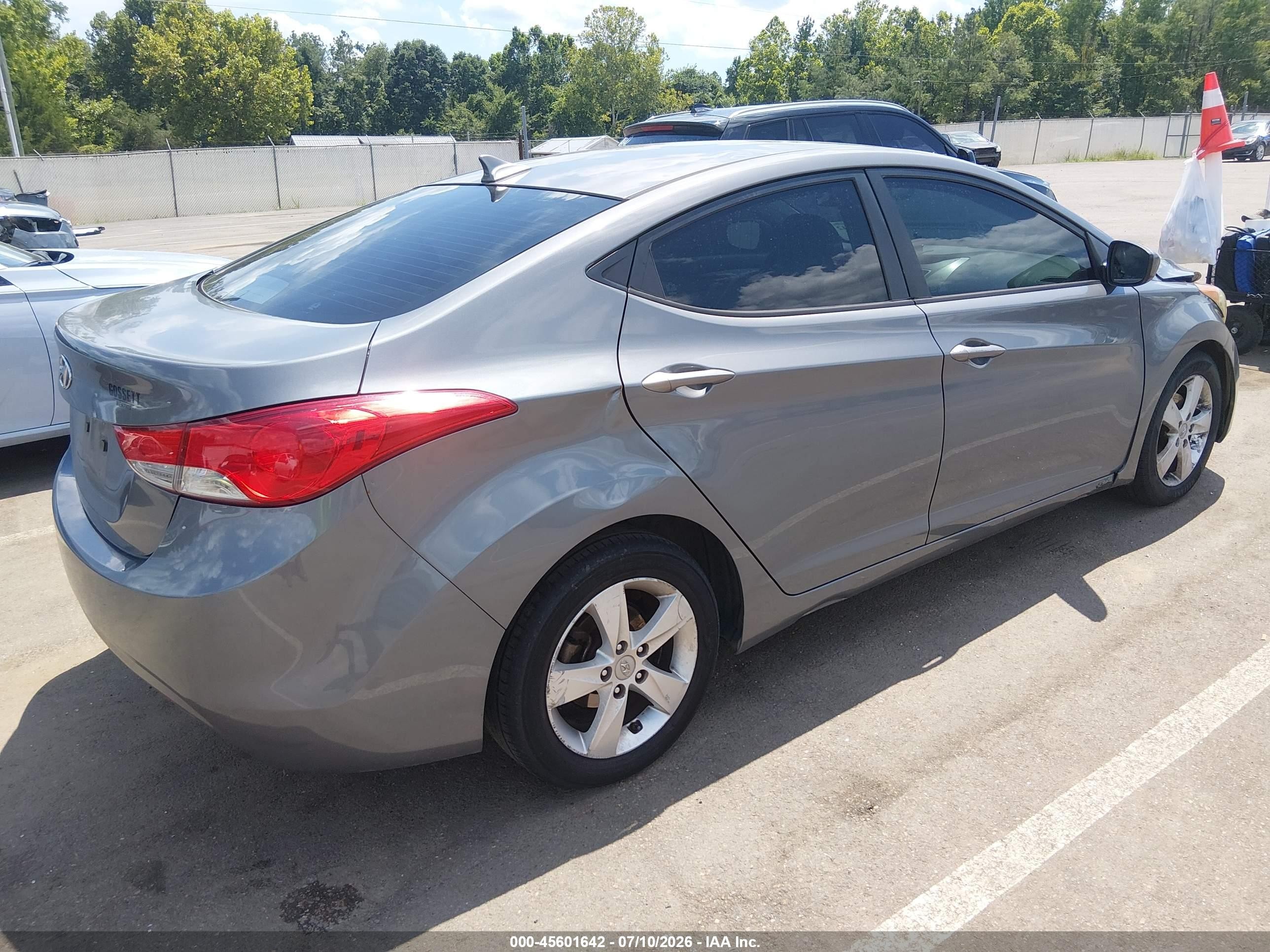 2013 Hyundai Elantra Gls Gray vin: 5NPDH4AE8DH344227