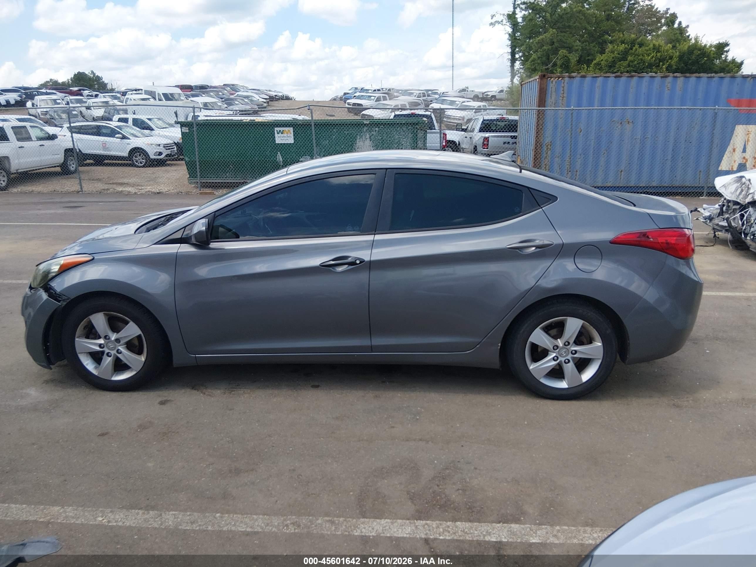 2013 Hyundai Elantra Gls Gray vin: 5NPDH4AE8DH344227