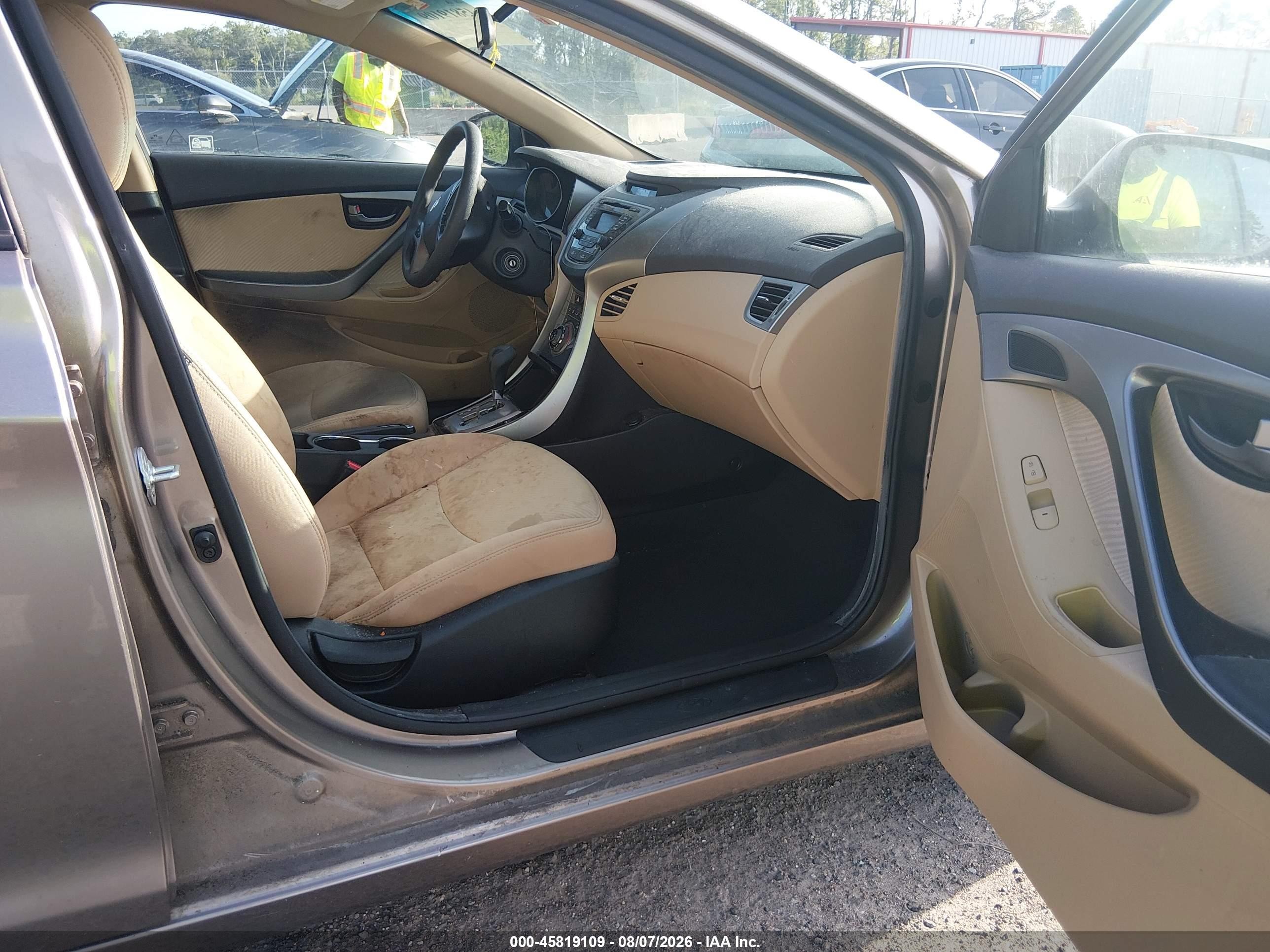 2013 Hyundai Elantra Gls Beige vin: 5NPDH4AE8DH344633